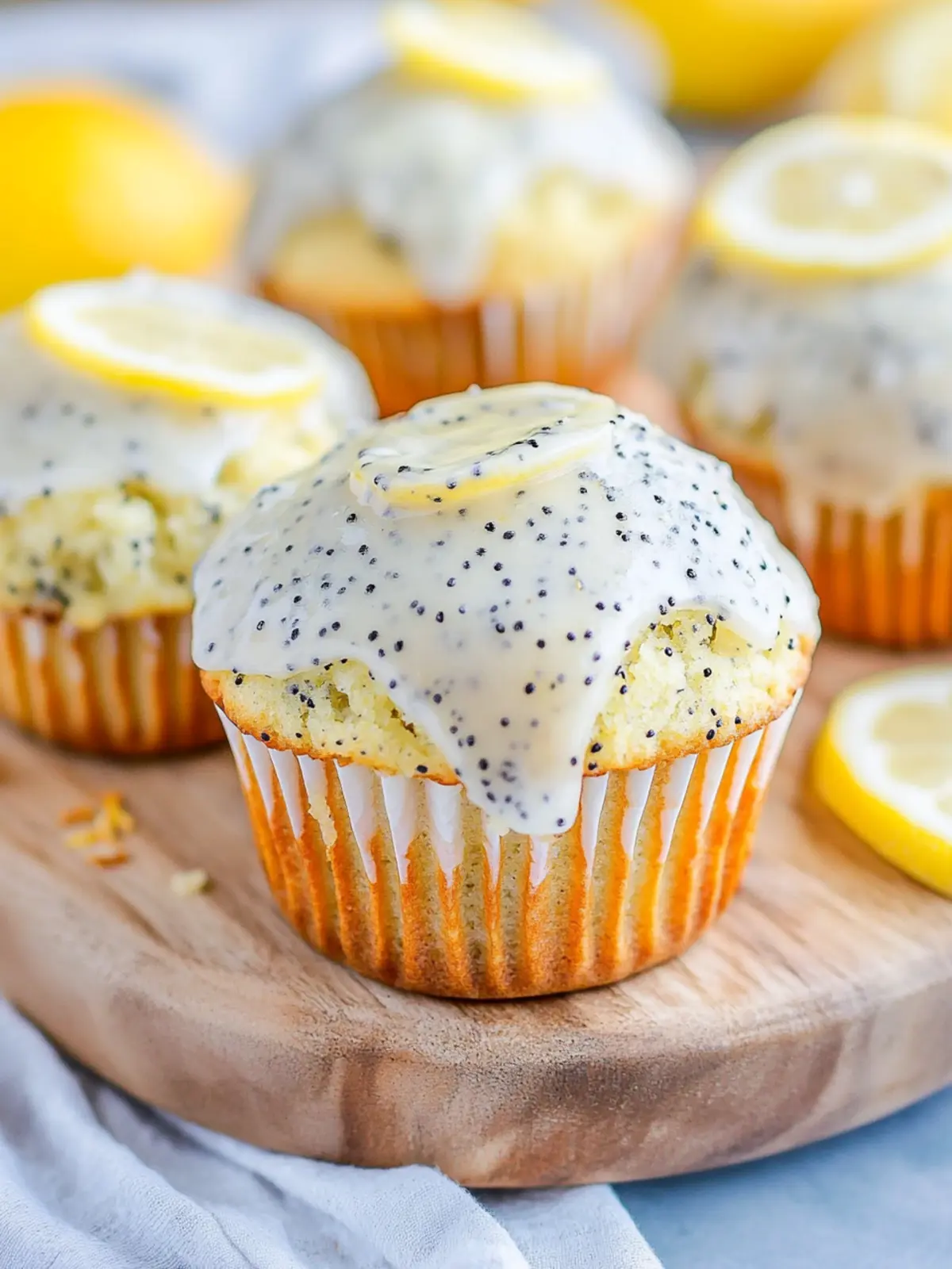 Lemon Poppy Seed Muffins with Cream Cheese Glaze Bliss 5 Lemon Poppy Seed Muffins with Cream Cheese Glaze