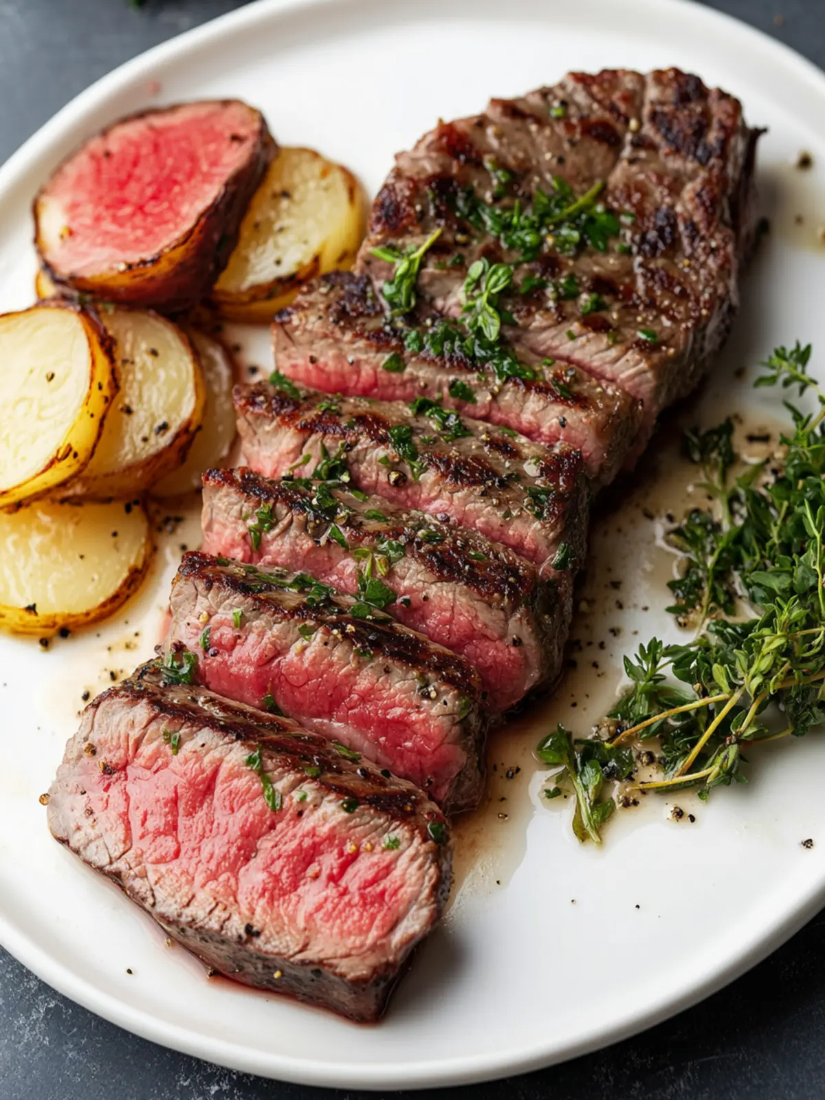 Savory Bison New York Strip Loin Steak with Herbed Butter 2 Bison New York Strip Loin Steak