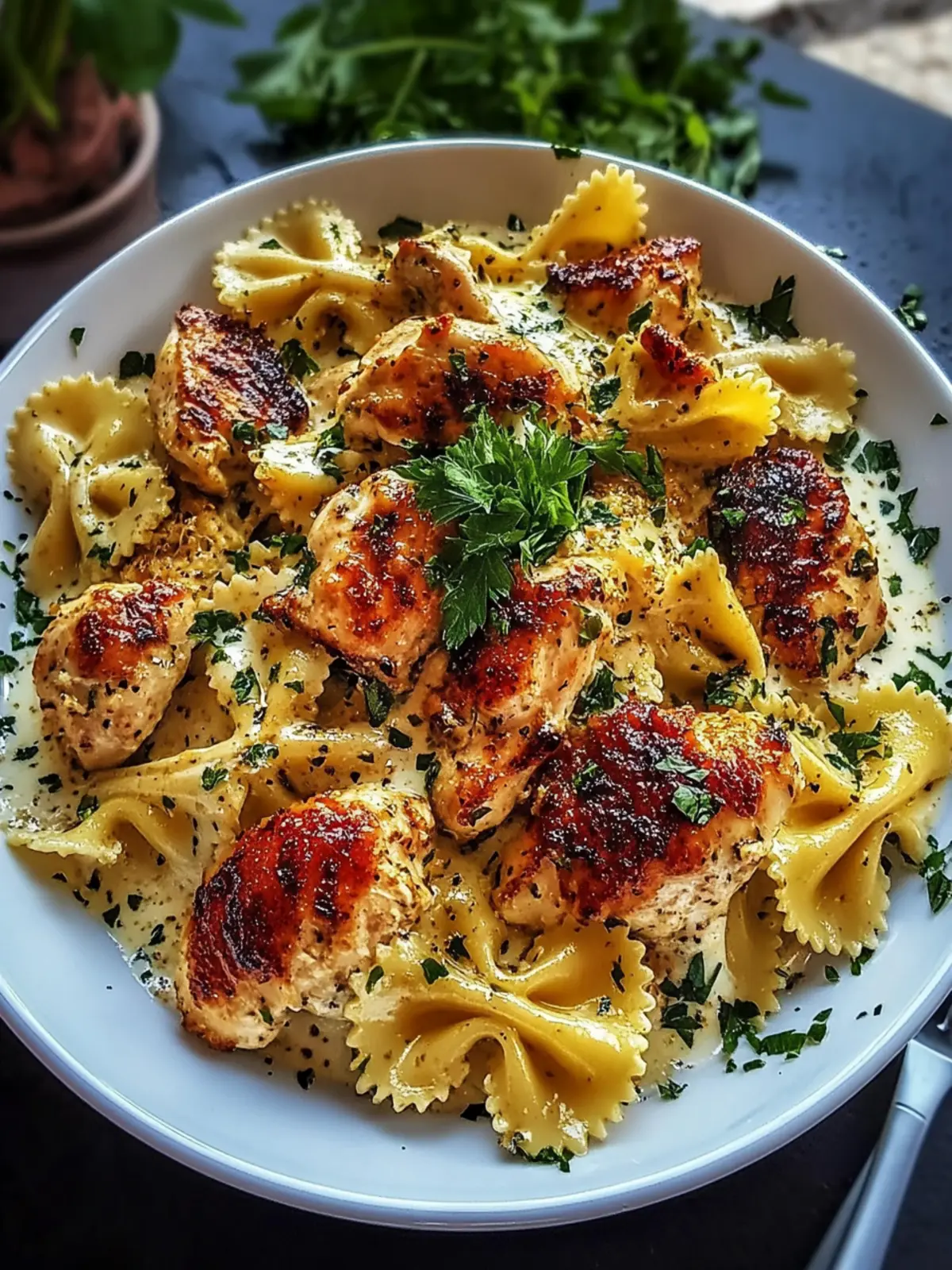 Mozzarella Garlic Butter Chicken Bowties in Cheesy Cream Bliss 3 Mozzarella Garlic Butter Chicken Bowties in Cheesy Cream