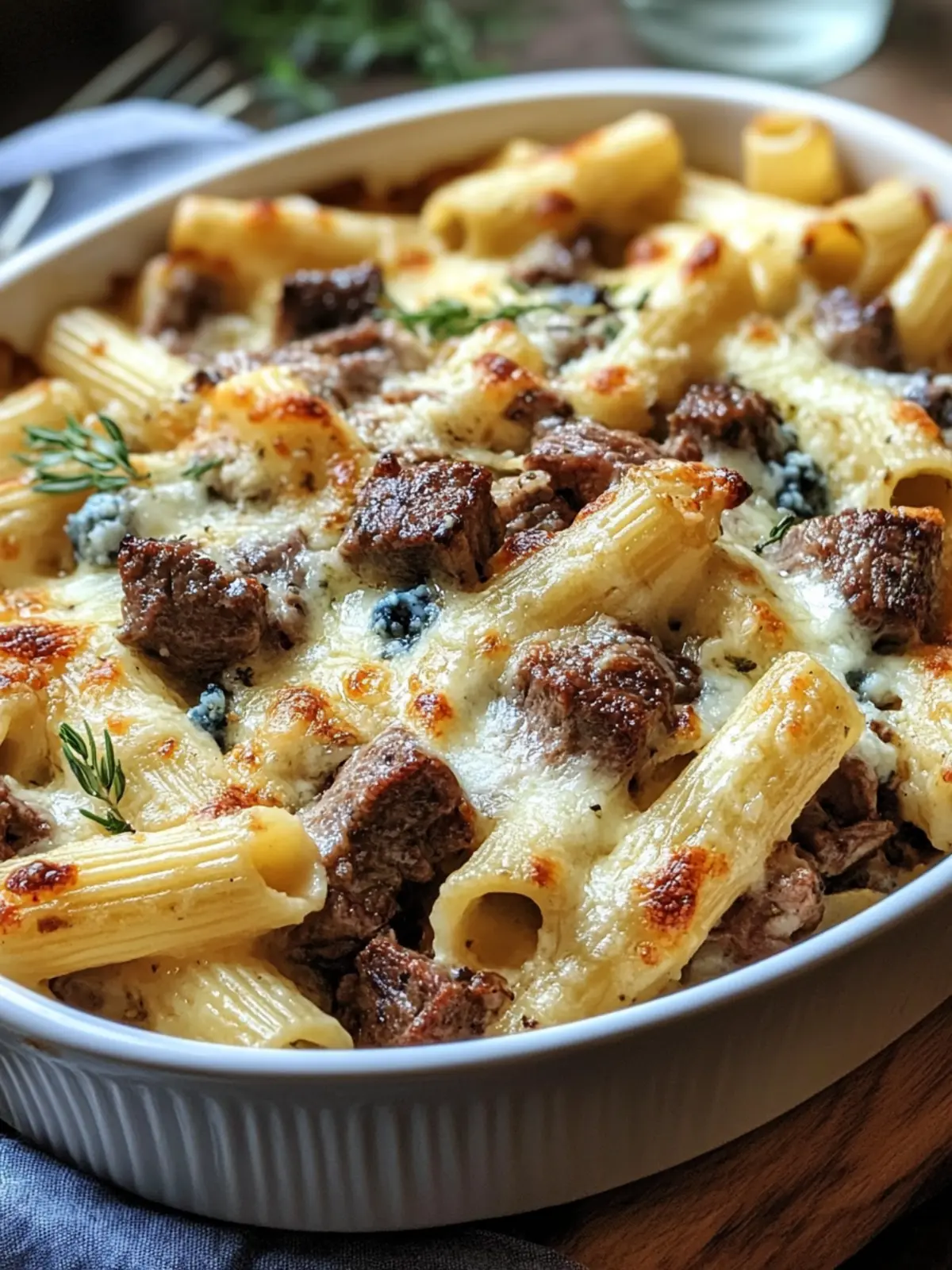 Creamy Steak & Blue Cheese Rigatoni Bake for Cozy Nights 5 Steak & Blue Cheese Rigatoni Bake