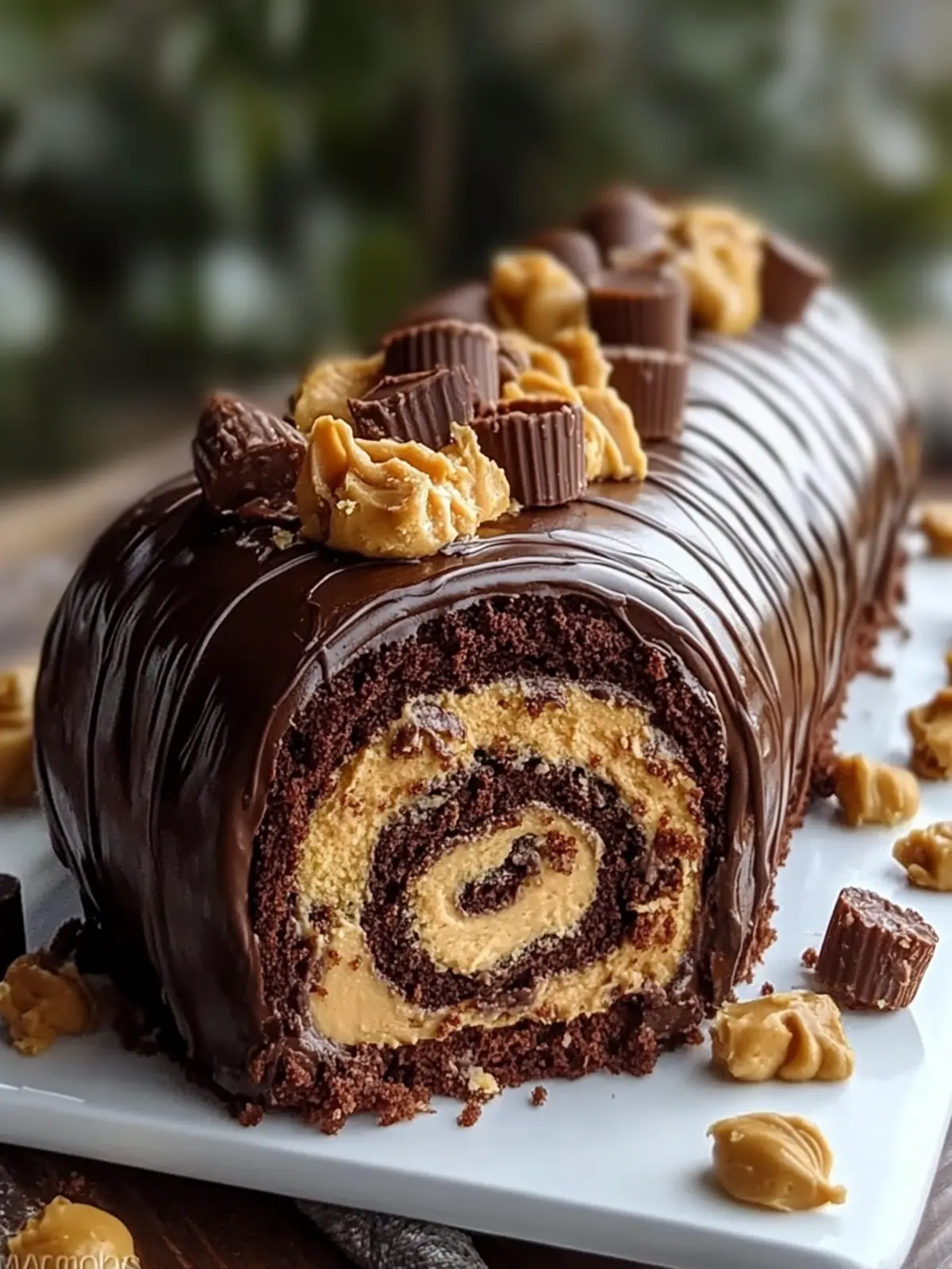 Decadent Peanut Butter Cup Chocolate Roll Cake to Wow Your Guests 5 Peanut Butter Cup Chocolate Roll Cake