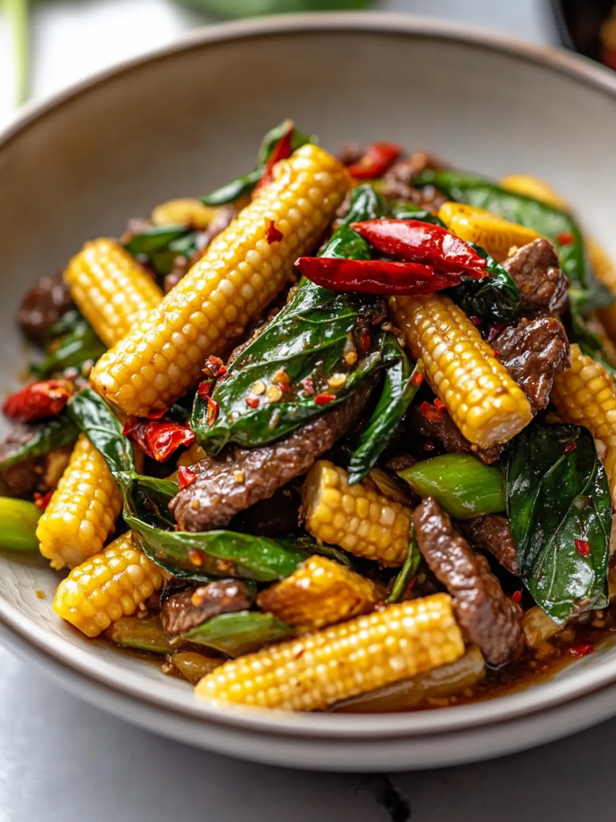 Savor the Flavor: Delicious Thai Basil Stir Fried Baby Corn with Beef Recipe 4 Delicious Thai Basil Stir Fried Baby Corn with Beef Recipe