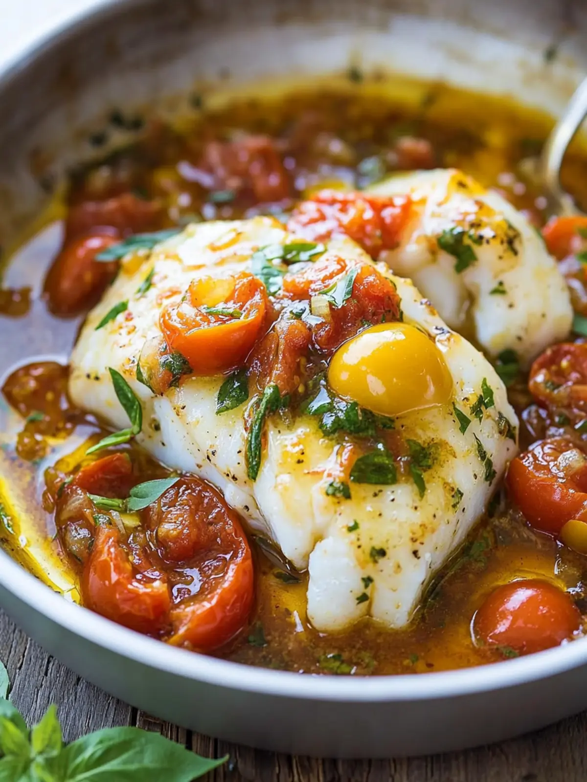 How to Make Pan-Seared Cod with Tomato Basil Sauce Fast 5 How to Make Pan-Seared Cod with Tomato Basil Sauce
