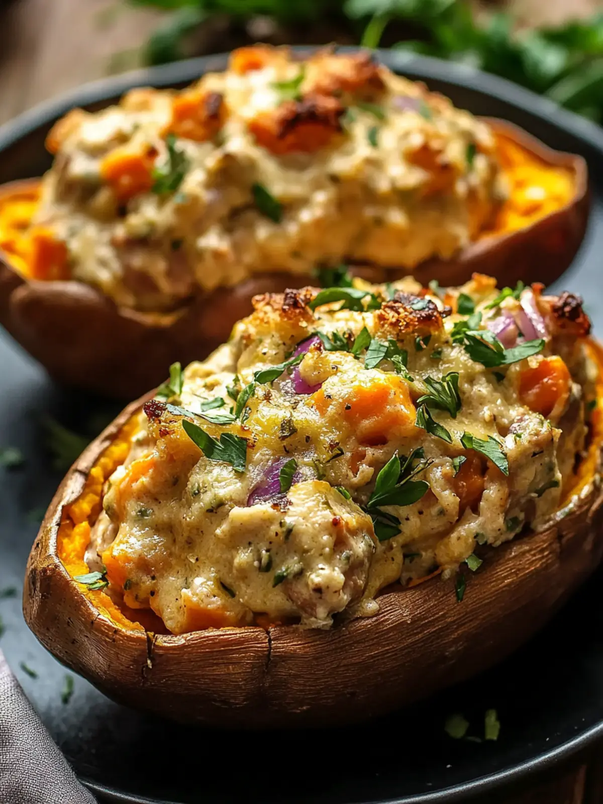 Creamy High-Protein Chicken Pot Pie Stuffed Sweet Potatoes Delight 4 Creamy High-Protein Chicken Pot Pie Stuffed Sweet Potatoes