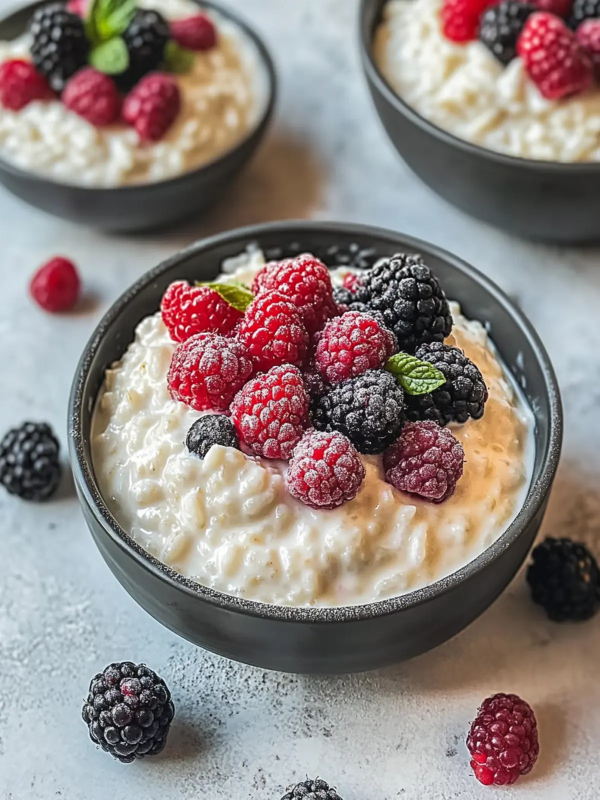 Creamy Rice Pudding with Berries Mix for a Cozy Treat 2 rice pudding with Berries Mix