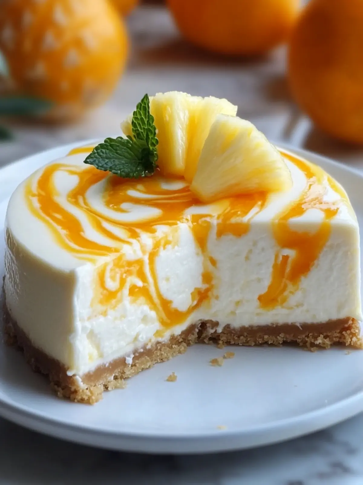 No-Bake Orange Pineapple Swirl Cheesecake Recipe for a Bright Summer Treat 5 No-Bake Orange Pineapple Swirl Cheesecake Recipe for Refreshing Summer Desserts