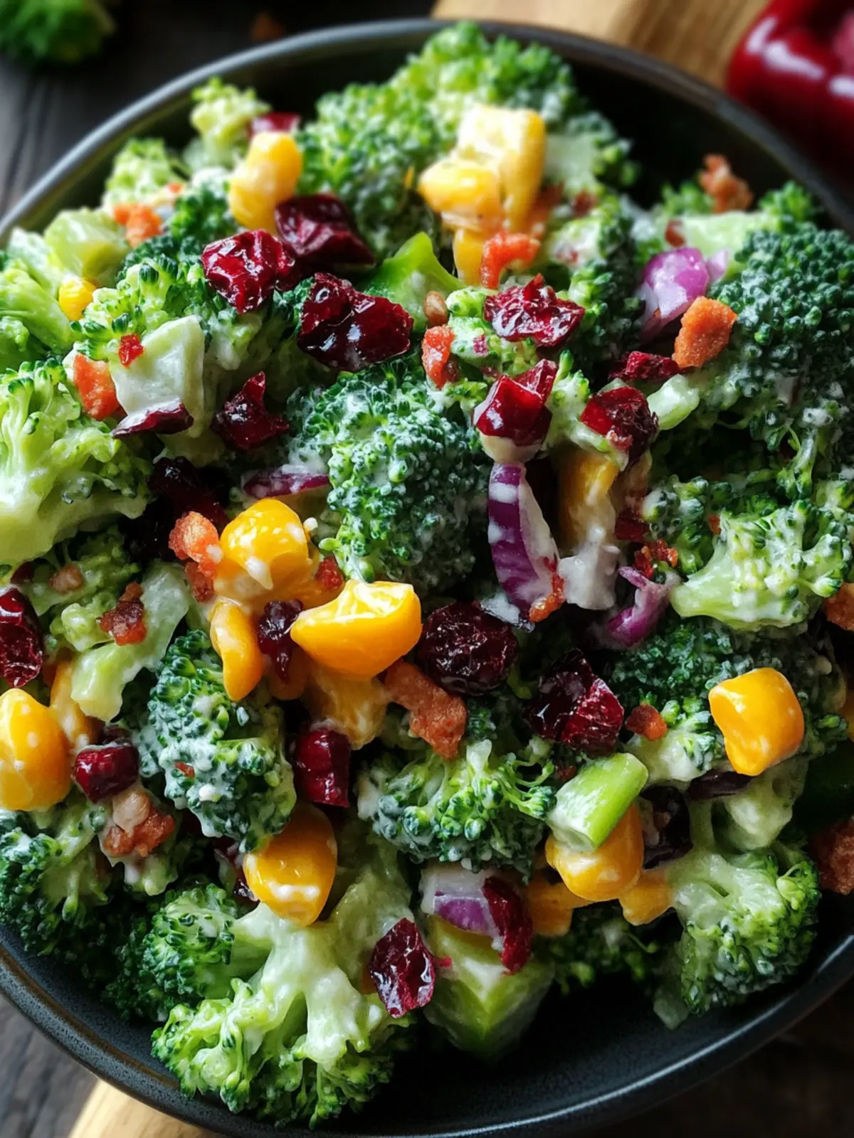 Delicious Broccoli Salad with Bacon & Cranberries in 10 Minutes 2 Broccoli Salad