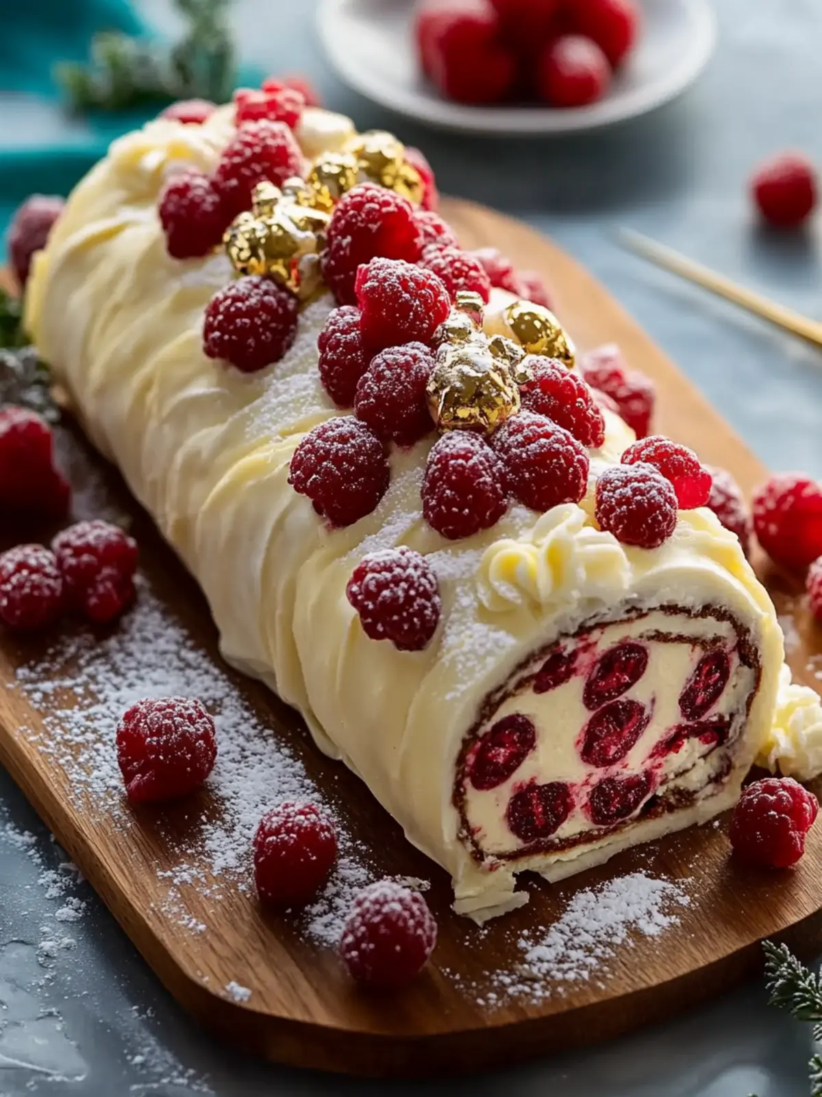 Decadent White Chocolate Raspberry Yule Log for Festive Cheer 3 White Chocolate Raspberry Yule Log
