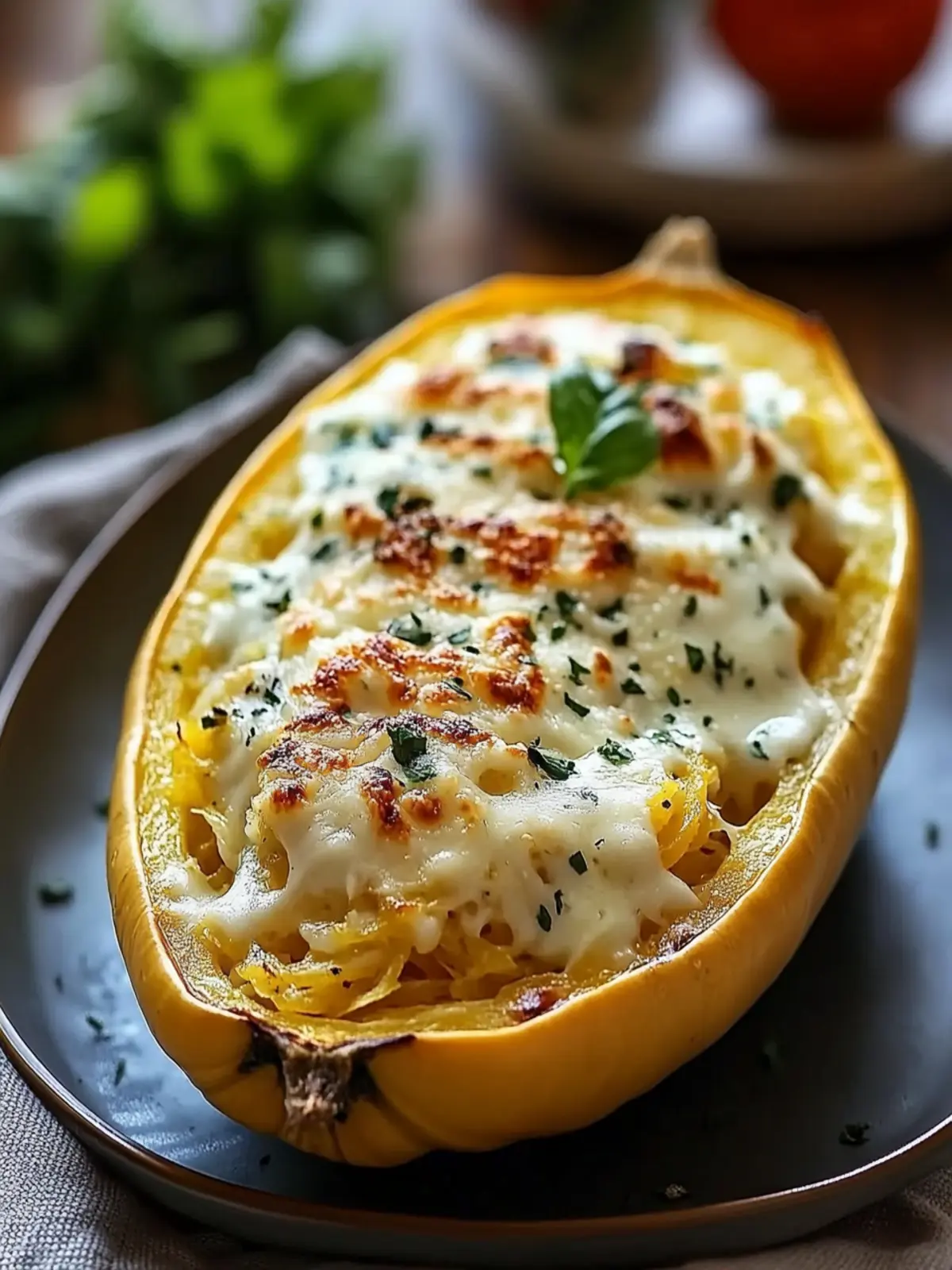 Roasted Spaghetti Squash with Creamy Alfredo Sauce Delight 4 Roasted Spaghetti Squash With Alfredo Sauce and Cheese