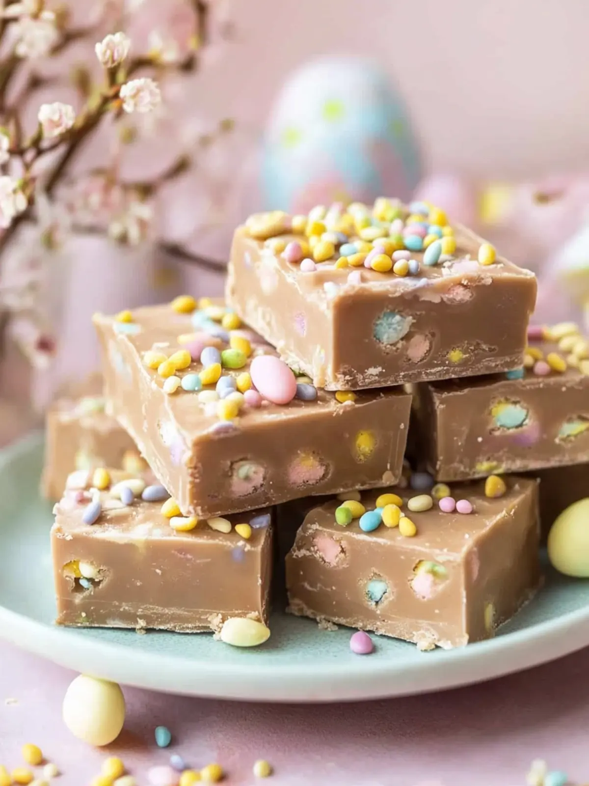 Irresistible Easter Fudge with Mini Cadbury Eggs Bliss 2 Easter Fudge
