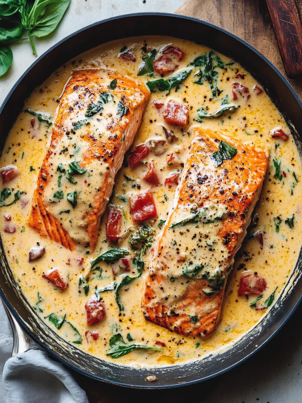 Creamy Tuscan Salmon Recipe - A 20-Minute Keto Delight 4 Creamy Tuscan Salmon Recipe