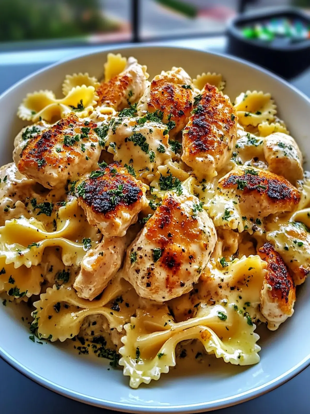 Mozzarella Garlic Butter Chicken Bowties in Cheesy Cream Bliss 4 Mozzarella Garlic Butter Chicken Bowties in Cheesy Cream