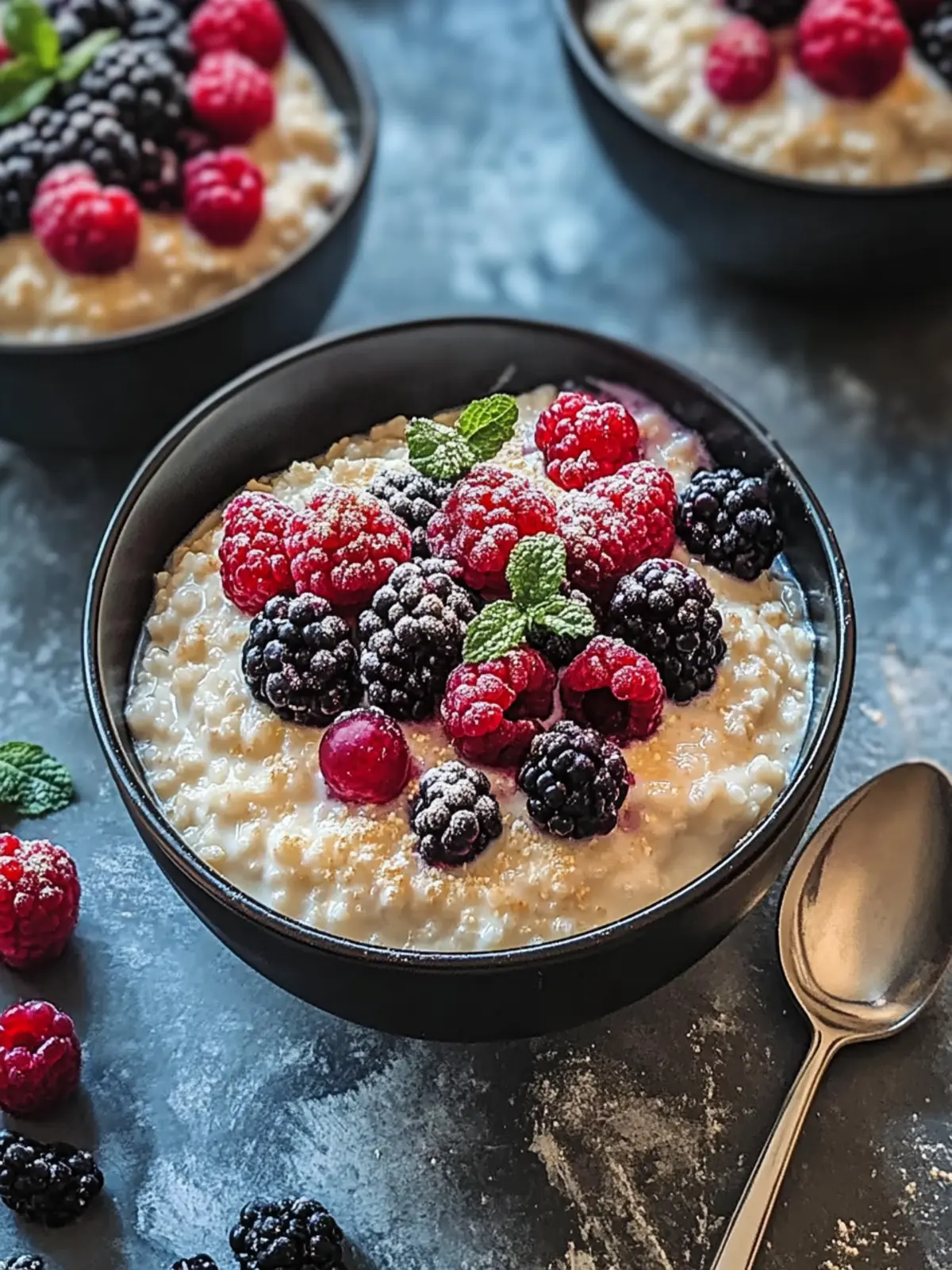 Creamy Rice Pudding with Berries Mix for a Cozy Treat 4 rice pudding with Berries Mix
