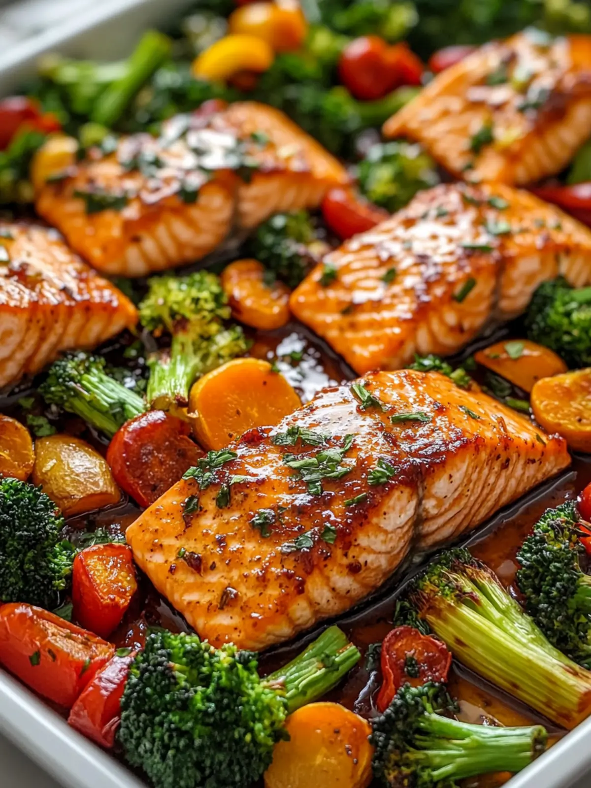 Sheet Pan Honey Garlic Salmon with Veggies in 30 Minutes 3 Sheet Pan Honey Garlic Salmon with Veggies