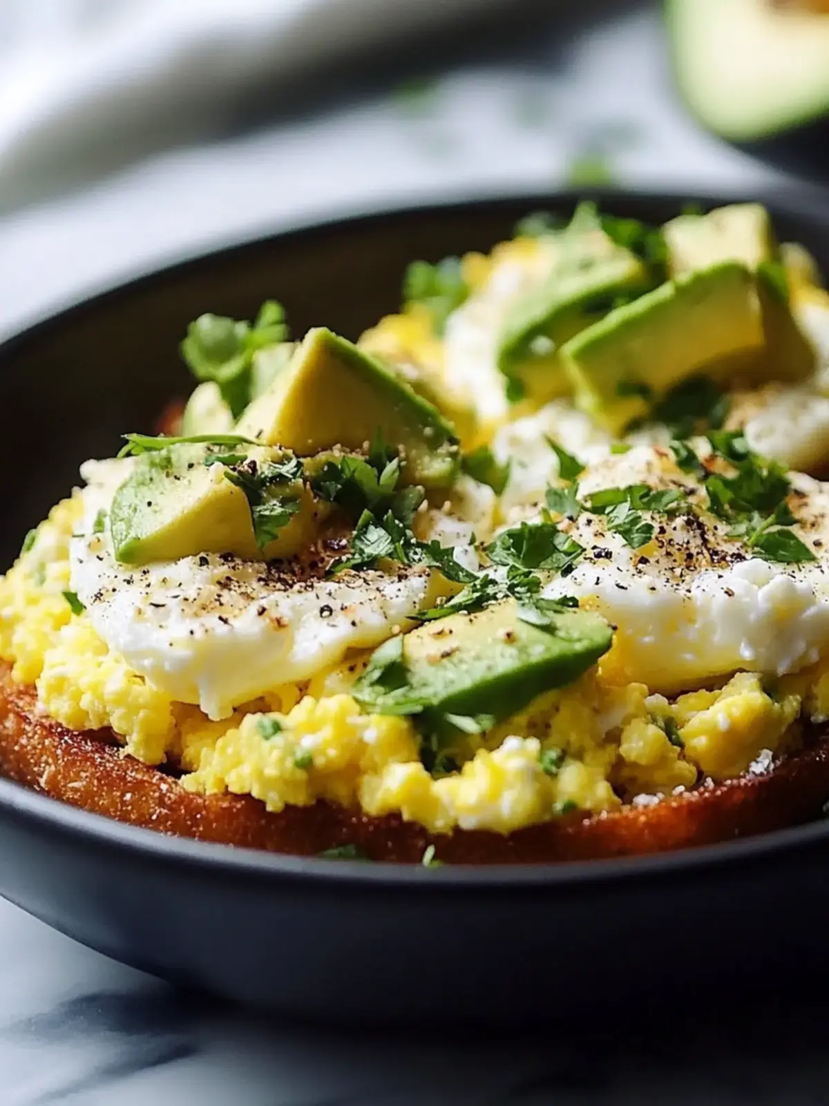 Perfect Browns with Scrambled Eggs, Avocado & Cottage Cheese Recipe 4 Browns with Scrambled Eggs, Avocado, and Cottage Cheese Recipe