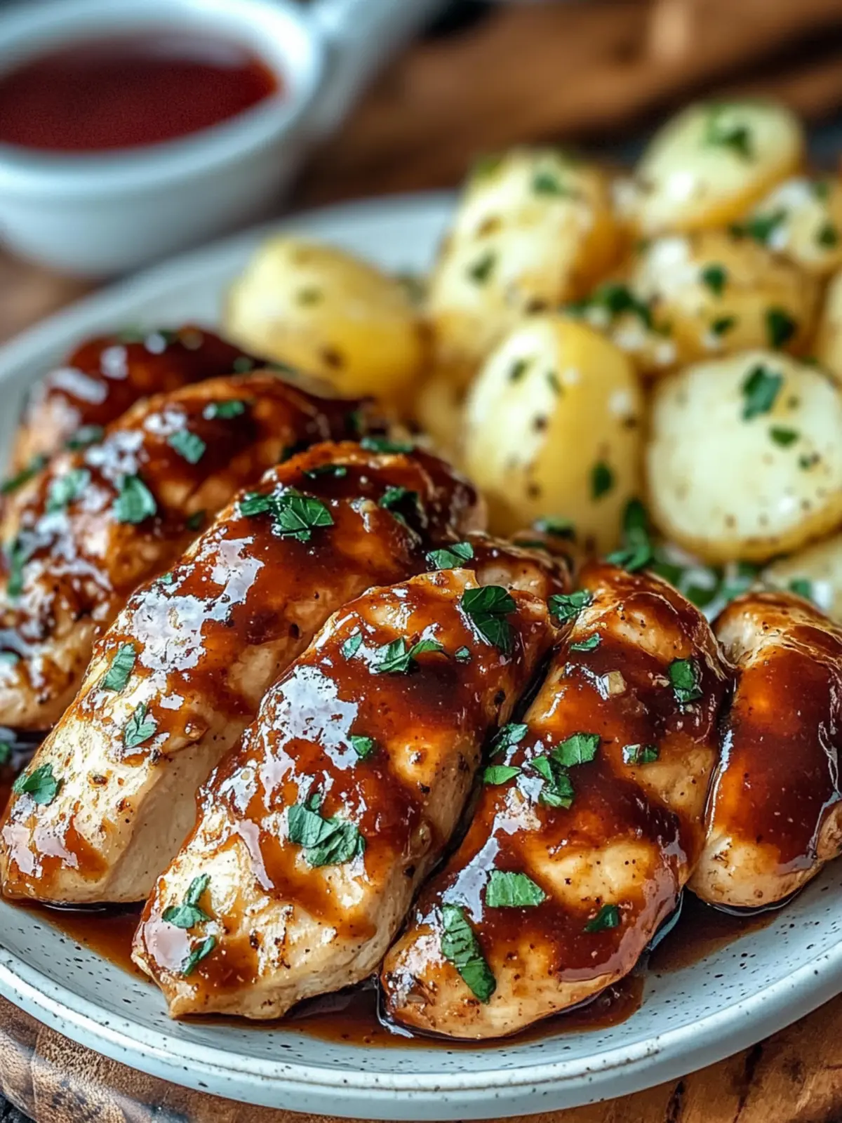 Honey BBQ Chicken with Creamy Garlic Parmesan Potatoes Delight 3 Honey BBQ Chicken with Creamy Garlic Parmesan Potatoes Recipe