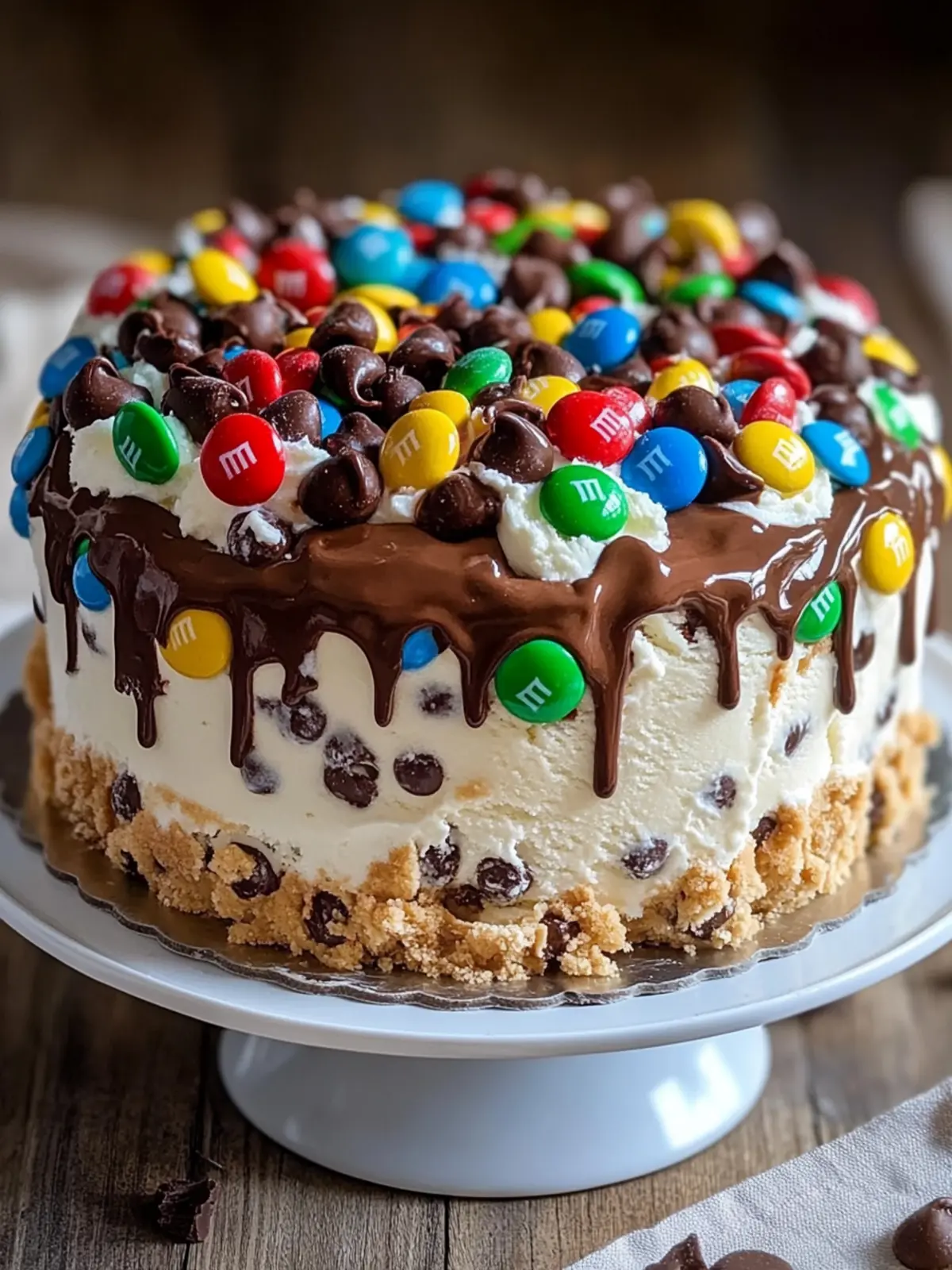 Decadent Chocolate M&M’s and Cookie Dough Ice Cream Cake Bliss 3 Decadent Chocolate M&M’s and Chocolate Chip Cookie Dough Ice Cream Cake