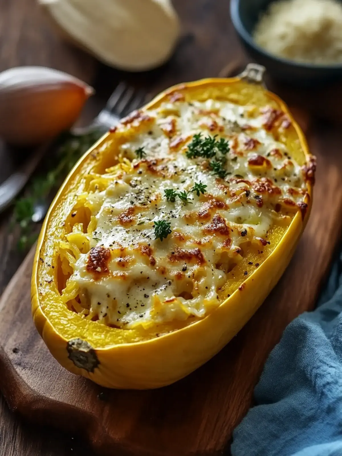 Roasted Spaghetti Squash with Creamy Alfredo Sauce Delight 2 Roasted Spaghetti Squash With Alfredo Sauce and Cheese