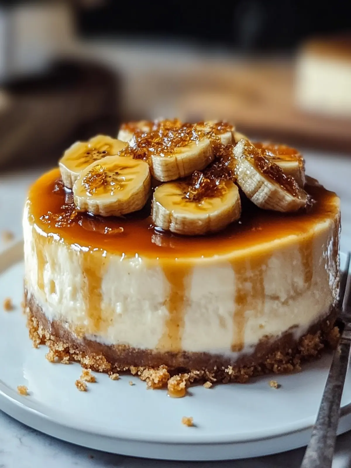 Indulge in Caramelized Banana Cheesecake with Rum Glaze 2 Caramelized Banana Cheesecake Rum Glaze