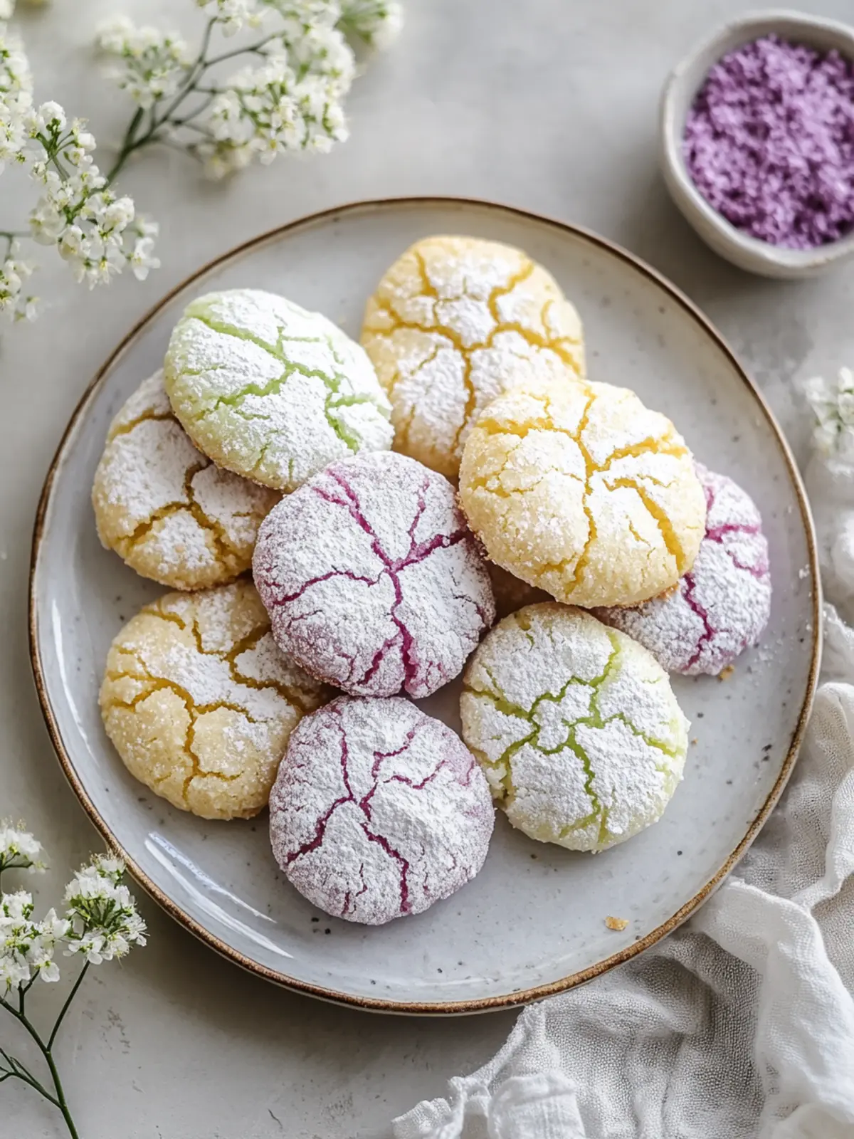 Vibrant Springtime Crinkle Cookies Recipe That Wow Your Guests 3 Springtime Crinkle Cookies Recipe