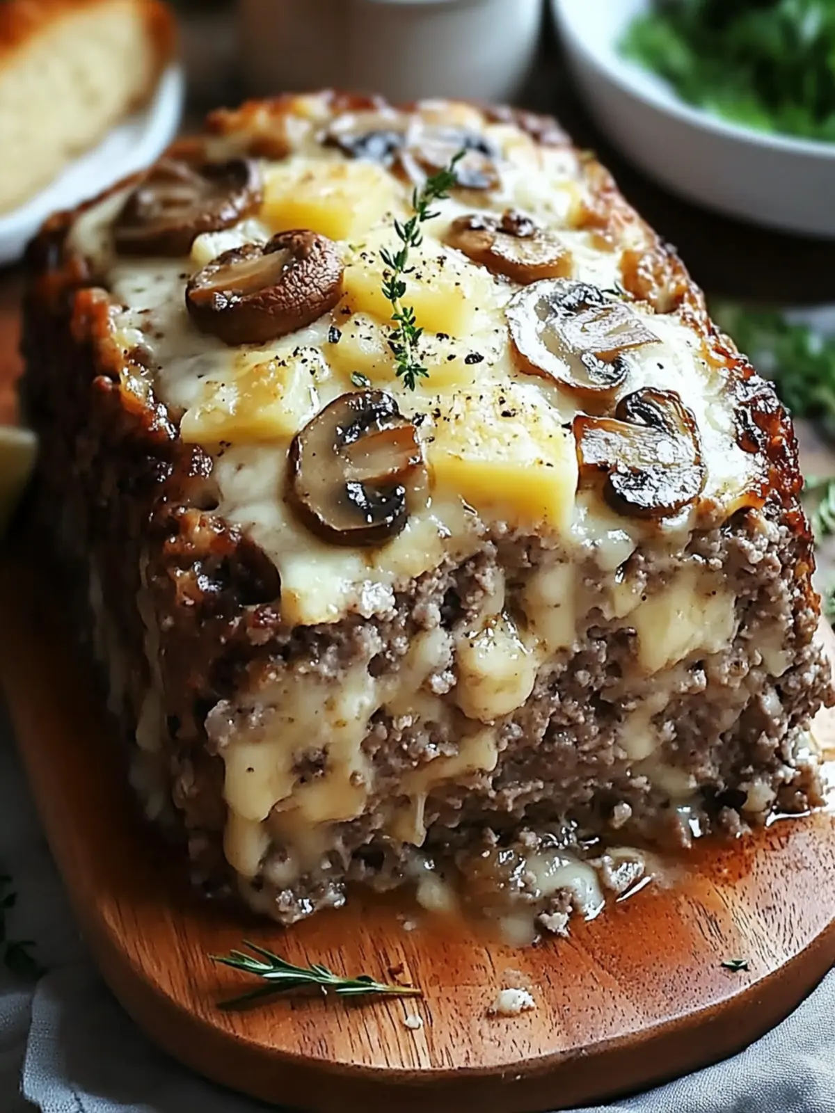 Mushroom Swiss Cheese Meatloaf: Comfort Food Bliss at Home 2 Mushroom Swiss Cheese Meatloaf