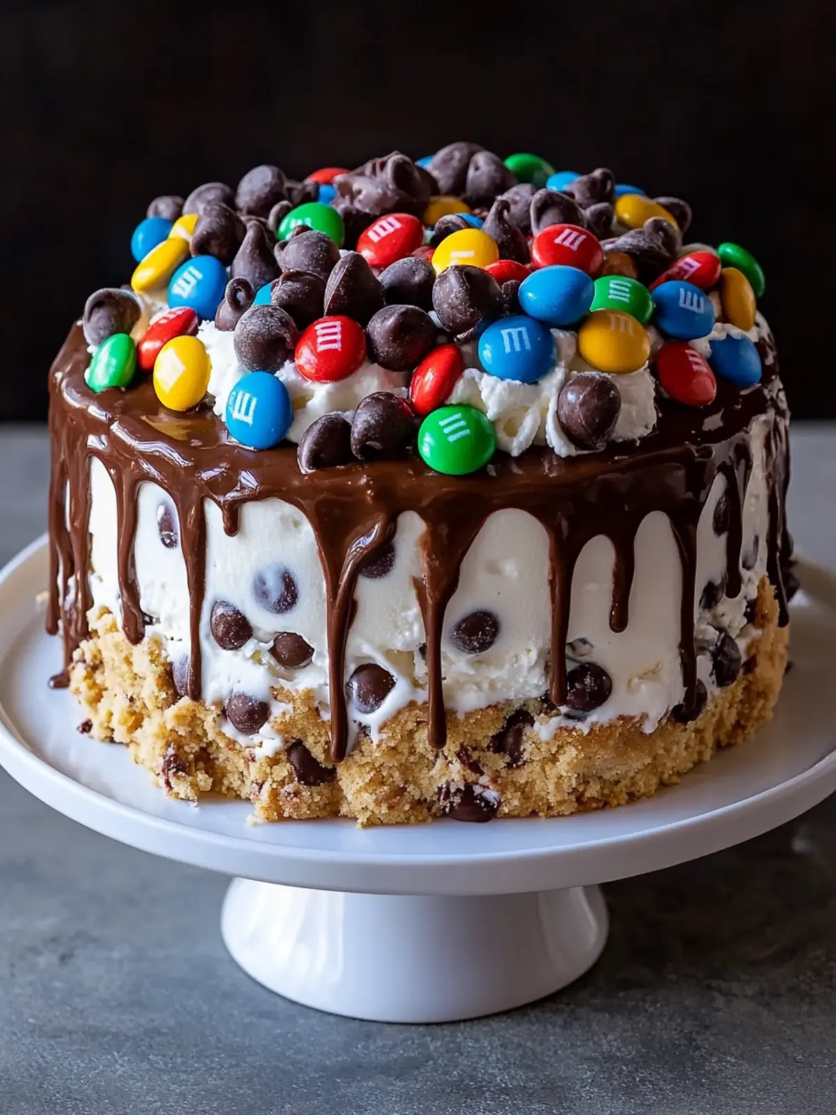 Decadent Chocolate M&M’s and Cookie Dough Ice Cream Cake Bliss 4 Decadent Chocolate M&M’s and Chocolate Chip Cookie Dough Ice Cream Cake