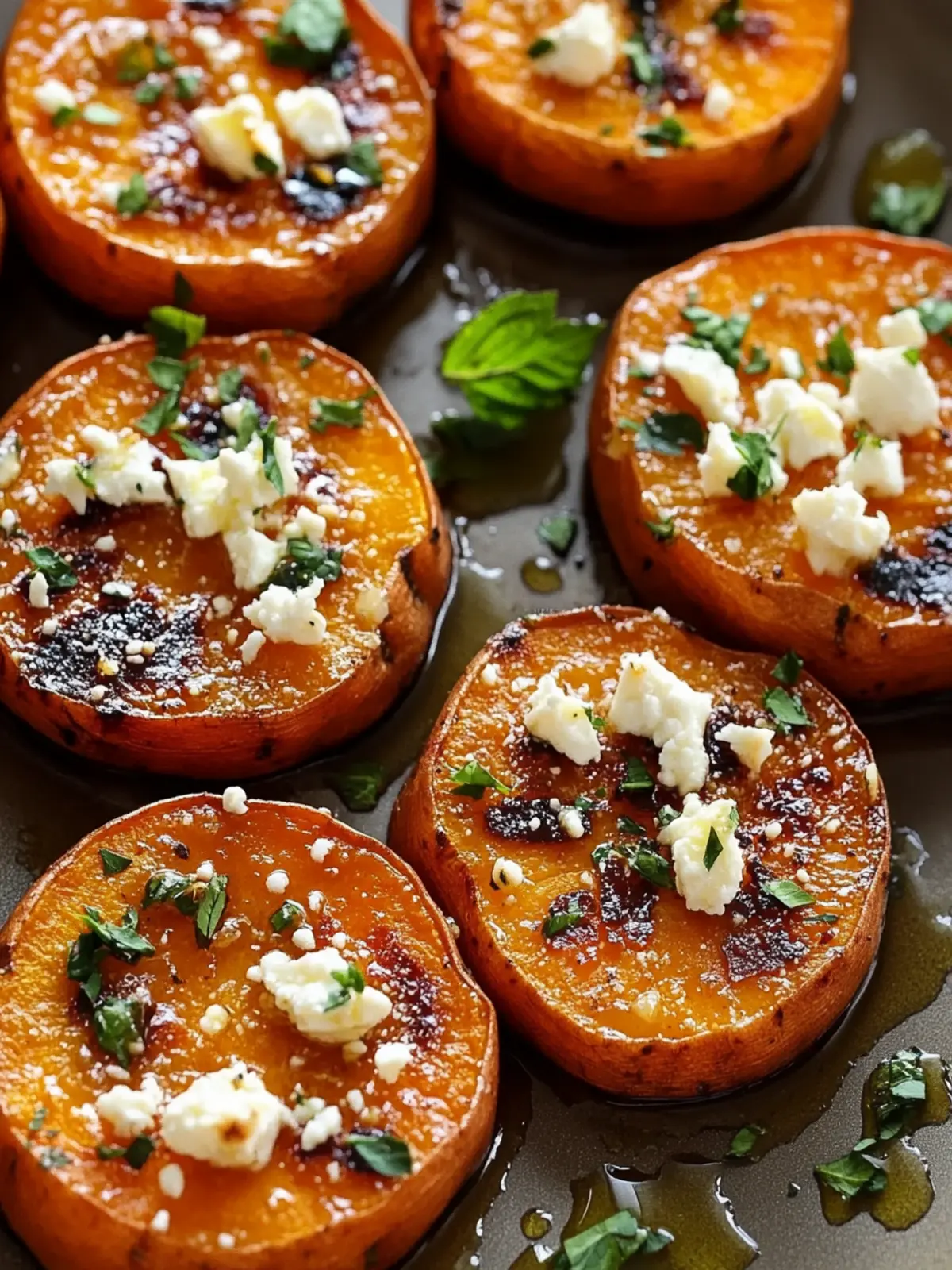 Crispy Roasted Sweet Potato Rounds with Honey & Feta Magic 3 Roasted Sweet Potato Rounds with Honey & Feta