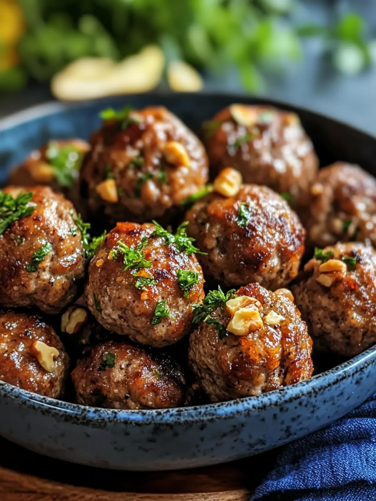 Savory Air Fryer Meatballs with Walnuts and Cinnamon Delight 2 air fryer meatballs with Walnuts and Cinnamon