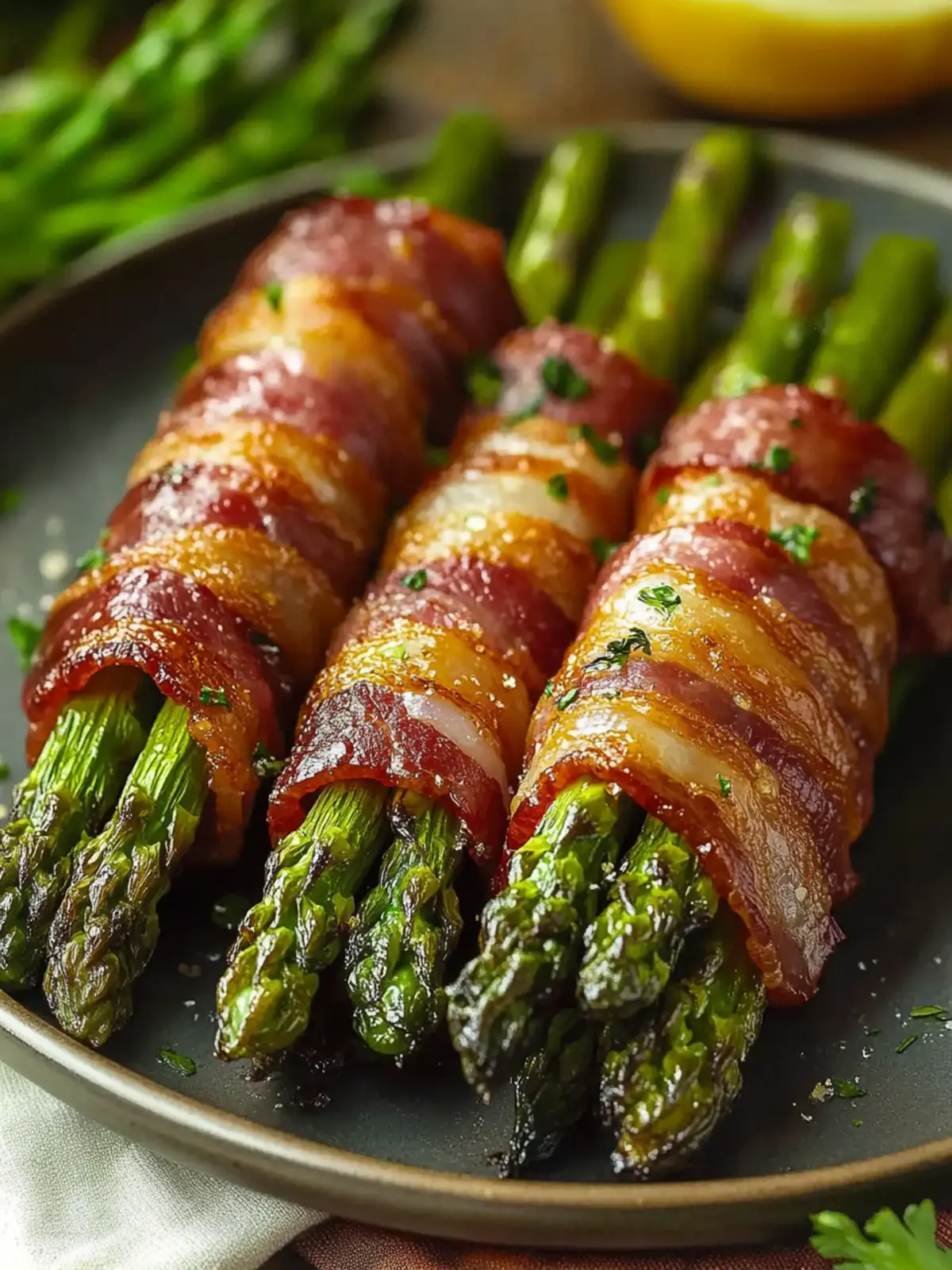 Low-Carb Baked Bacon Wrapped Asparagus for Effortless Elegance 2 Low-Carb Baked Bacon Wrapped Asparagus