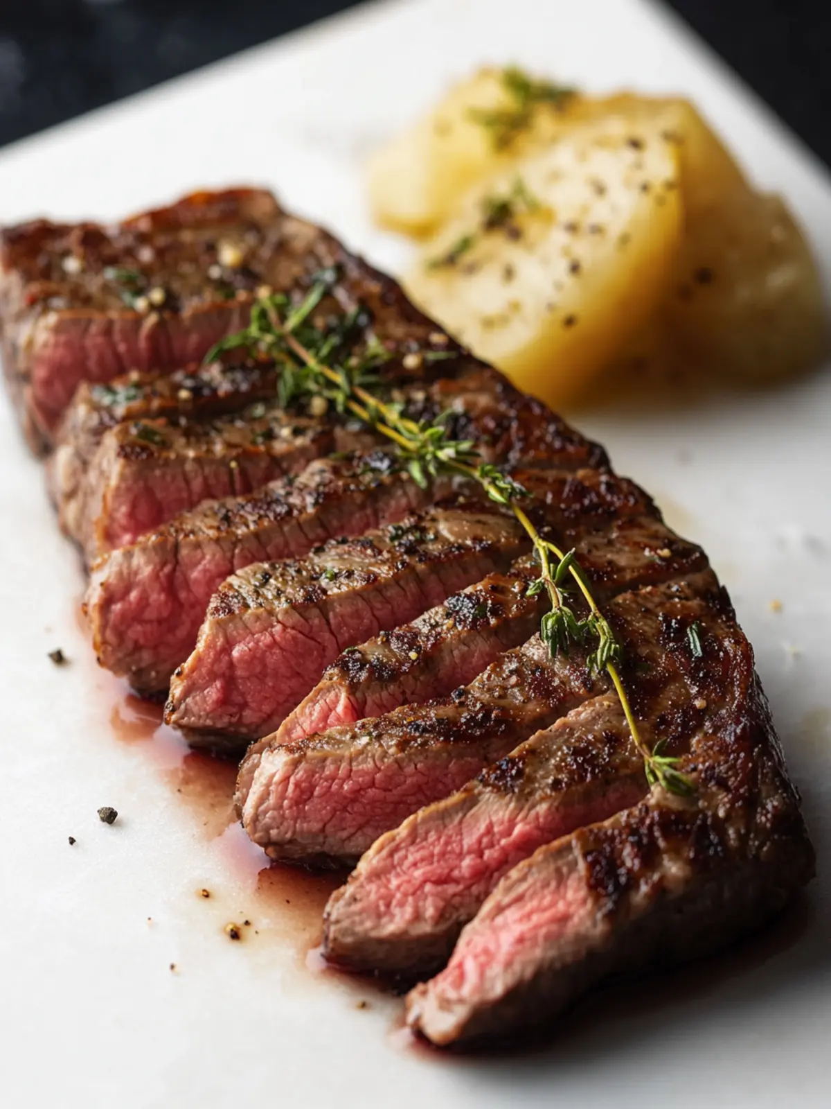 Savory Bison New York Strip Loin Steak with Herbed Butter 3 Bison New York Strip Loin Steak