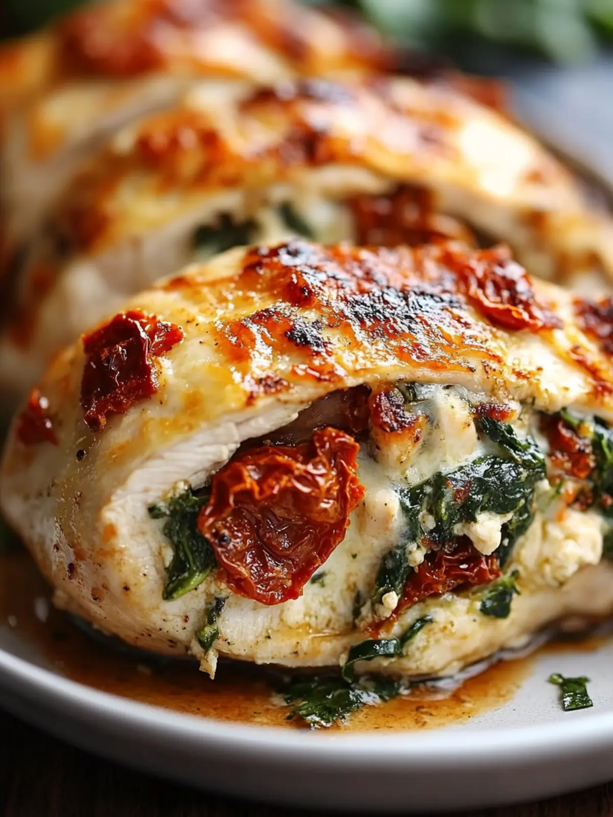 Sundried Tomato, Spinach, and Cheese Stuffed Chicken Bliss 5 Sundried Tomato, Spinach, and Cheese Stuffed Chicken