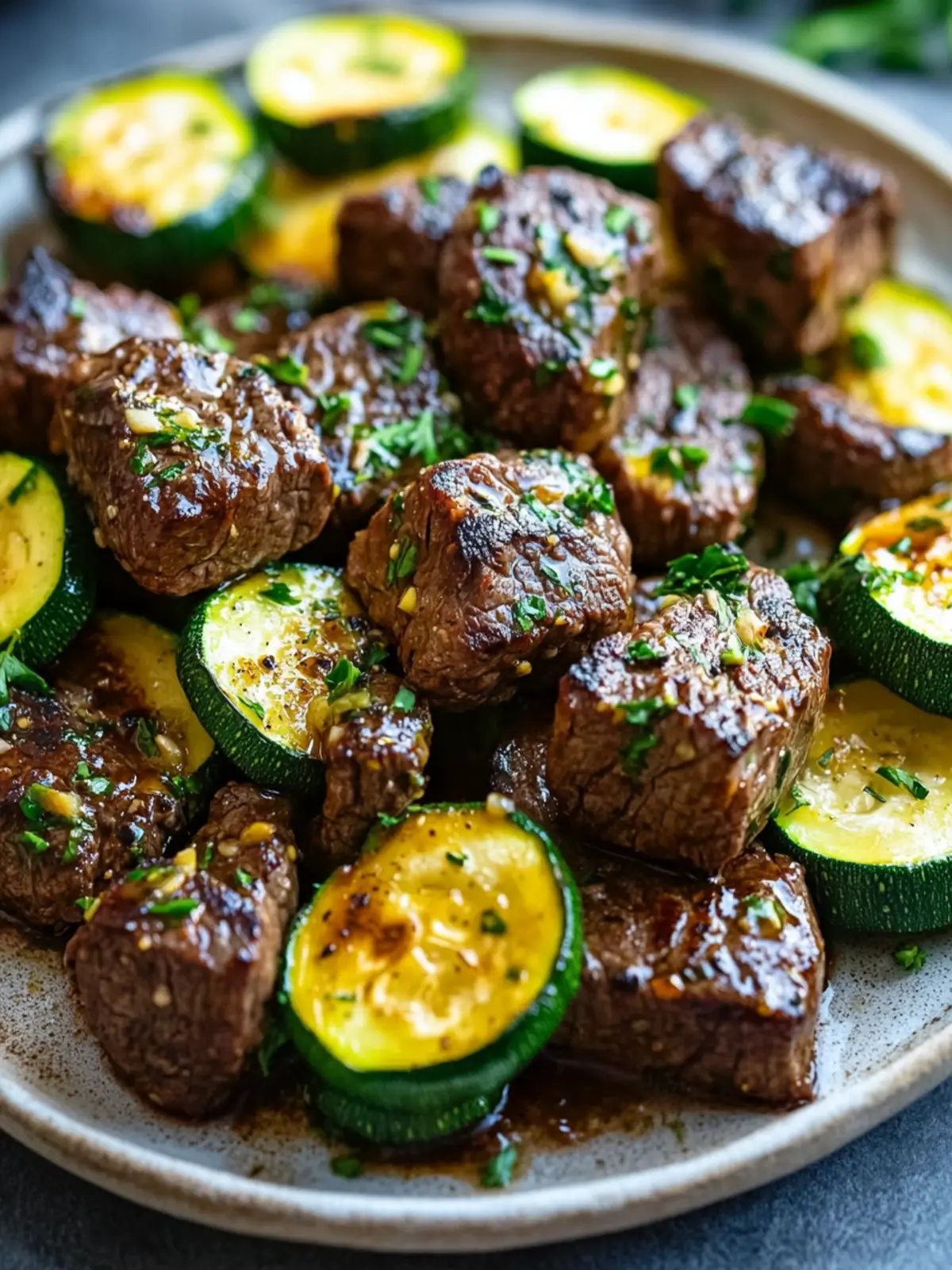 Garlic Butter Steak Bites & Zucchini: Quick & Healthy Delight 4 Garlic Butter Steak Bites & Zucchini
