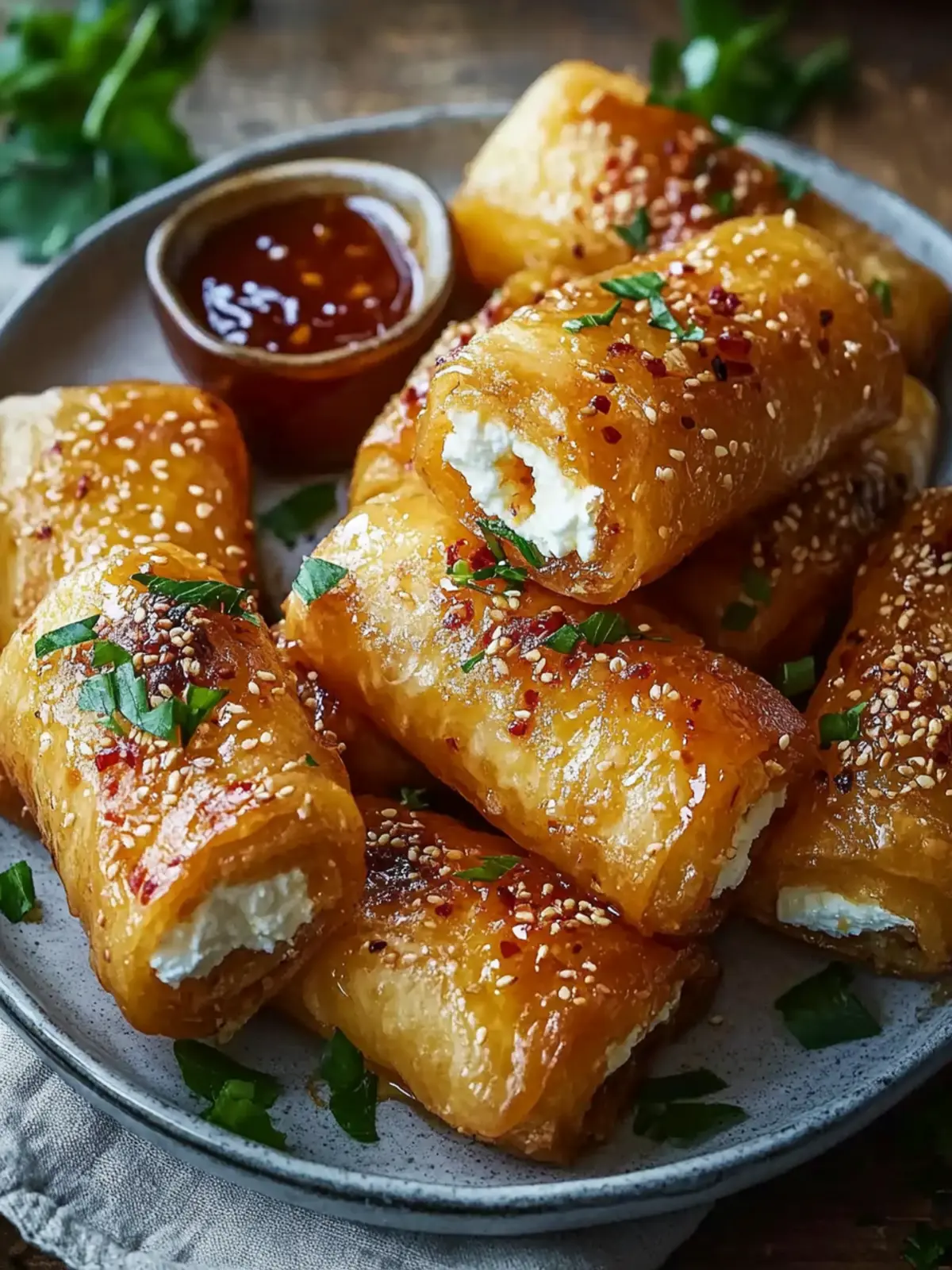 Oven-Fried Feta Rolls with Chili Honey: Your New Party Favorite 4 Oven-Fried Feta Rolls with Chili Honey