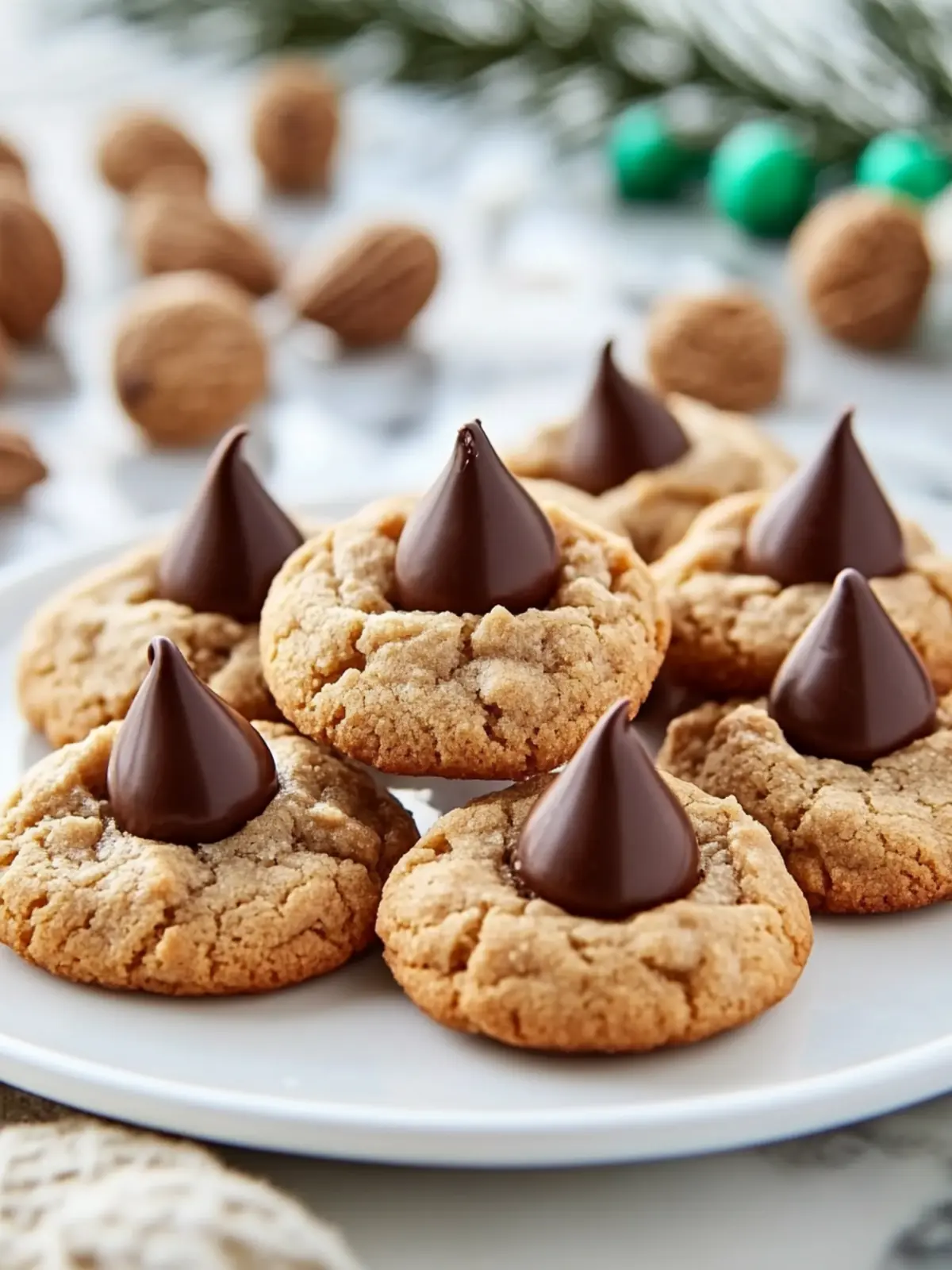 Soft Peanut Butter Cookies With Chocolate Kisses Mega Yum! 3 Soft Peanut Butter Cookies With Chocolate Kisses