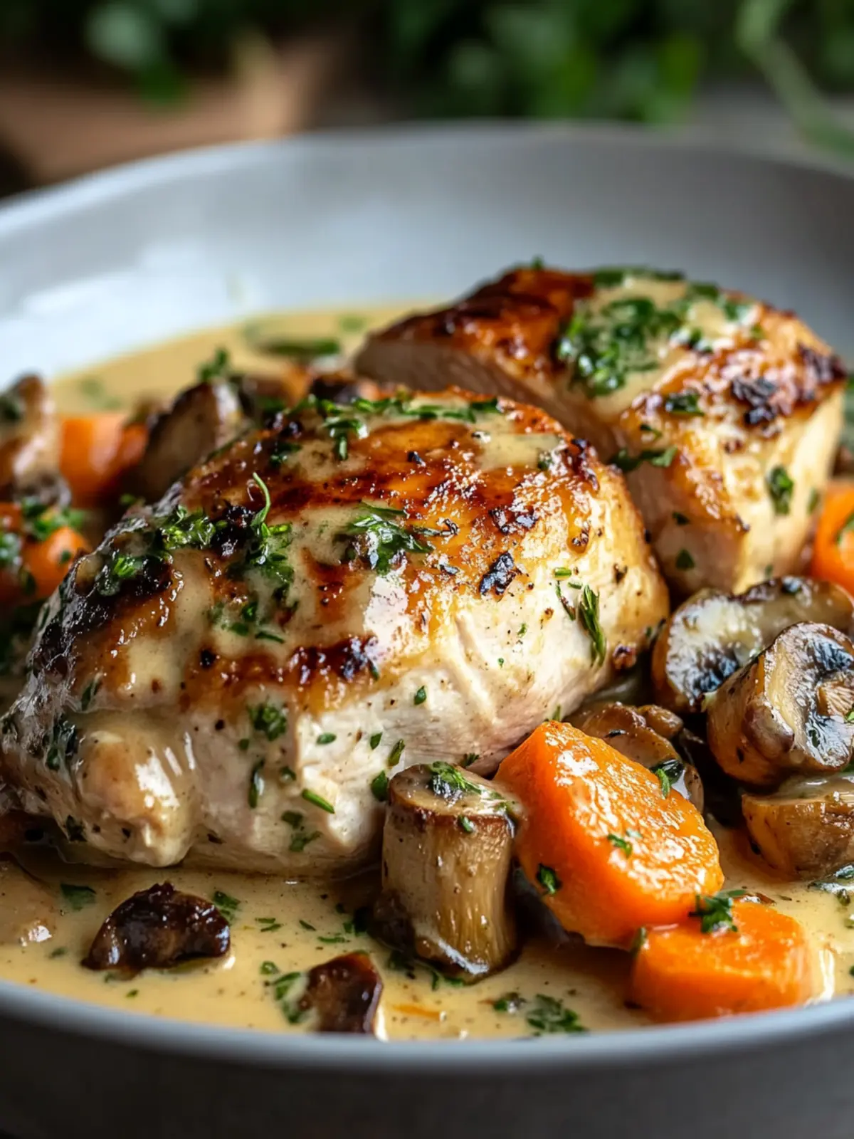 Creamy Herb Chicken with Carrot Mushroom Sauce Recipe Bliss 3 Creamy Herb Chicken with Carrot Mushroom Sauce Recipe Delight