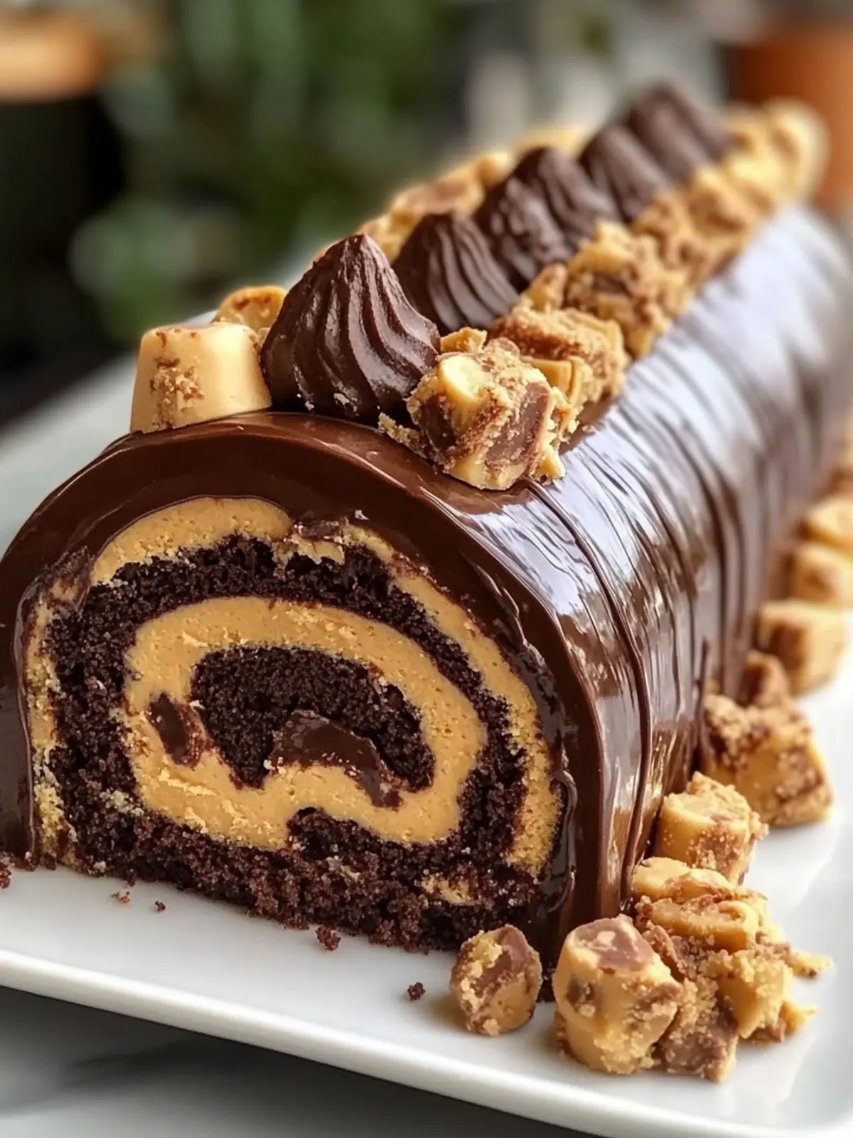 Decadent Peanut Butter Cup Chocolate Roll Cake to Wow Your Guests 2 Peanut Butter Cup Chocolate Roll Cake