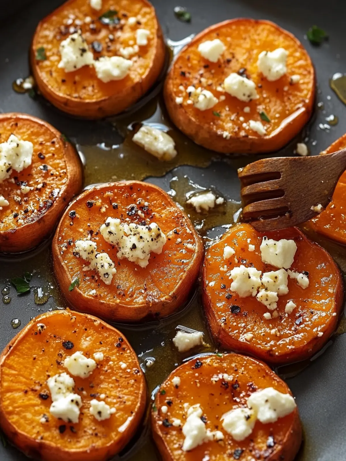 Crispy Roasted Sweet Potato Rounds with Honey & Feta Magic 2 Roasted Sweet Potato Rounds with Honey & Feta