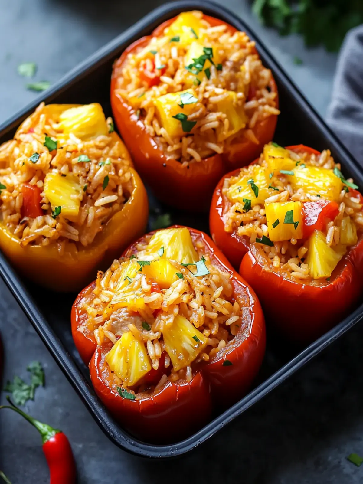 Teriyaki Chicken Stuffed Peppers with Pineapple Rice Bliss 4 Teriyaki Chicken Stuffed Peppers Pineapple Rice