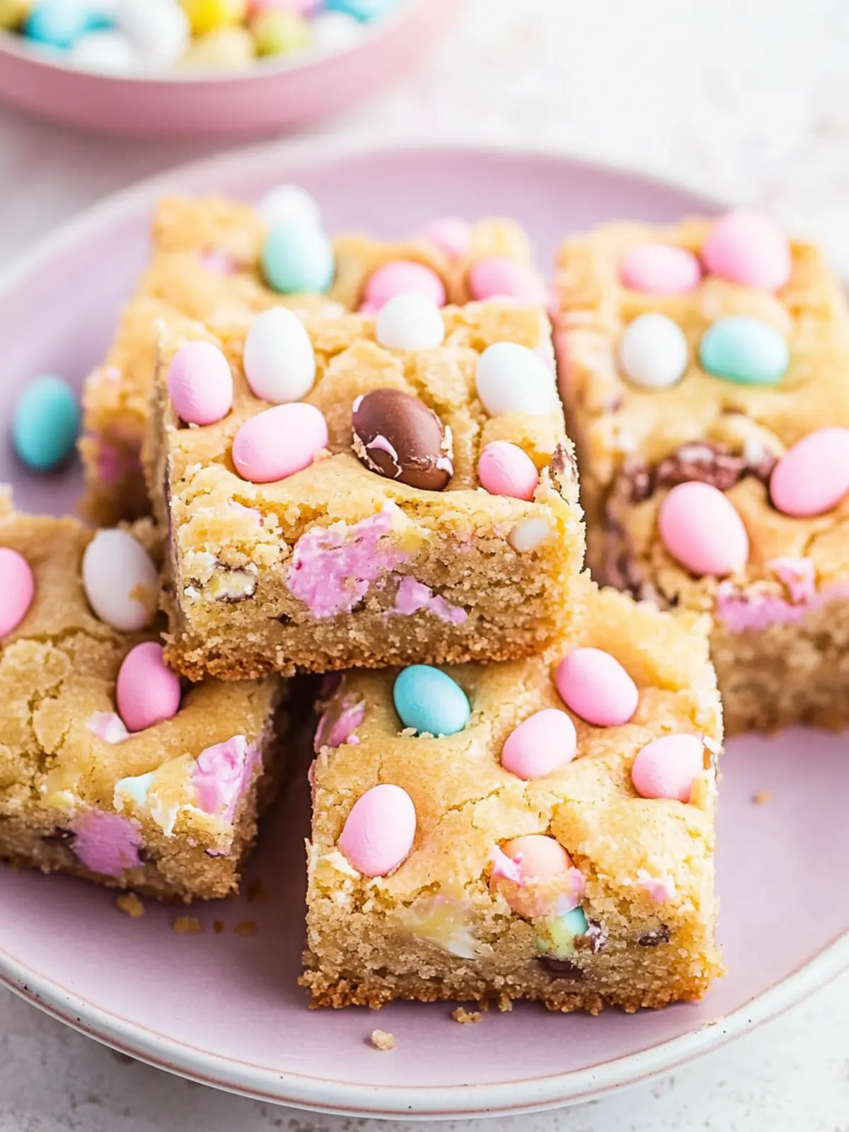 Chewy Easter Cookie Bars Packed with Colorful M&Ms 4 Easter Cookie Bars