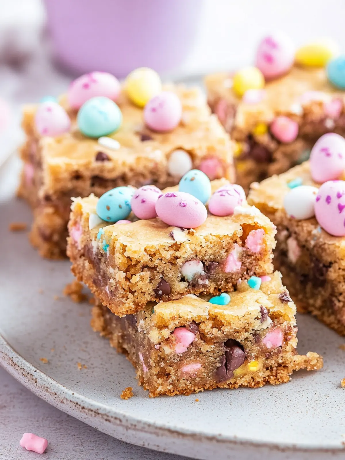 Chewy Easter Cookie Bars Packed with Colorful M&Ms 2 Easter Cookie Bars