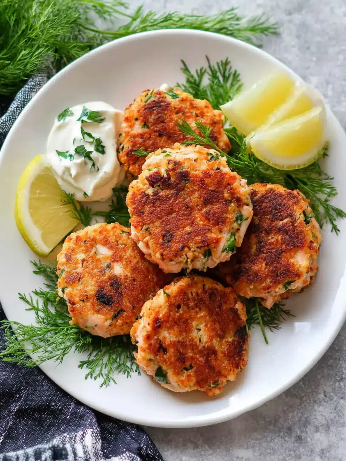 Irresistible Salmon Patties with Zesty Dill Mayo Delight 2 Salmon Patties