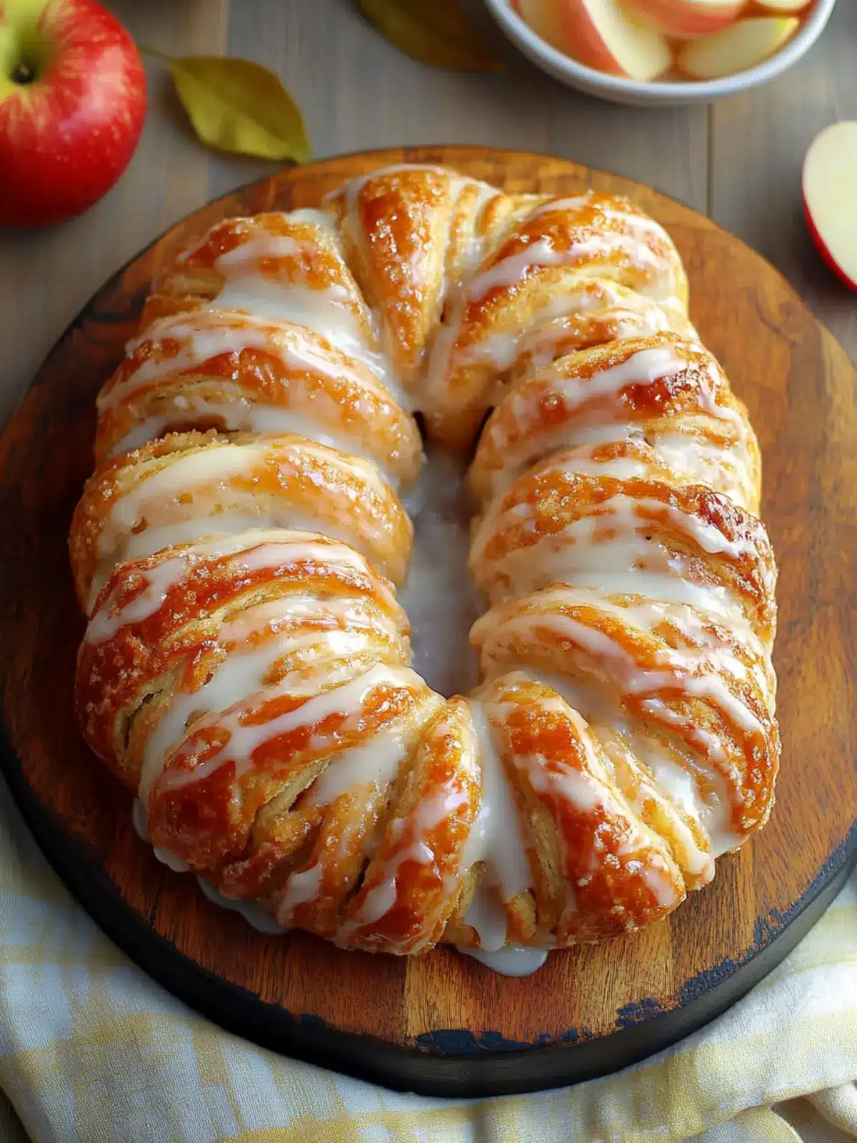 Irresistible Apple Kringle with Vanilla Glaze to Savor 3 Apple Kringle with Vanilla Glaze