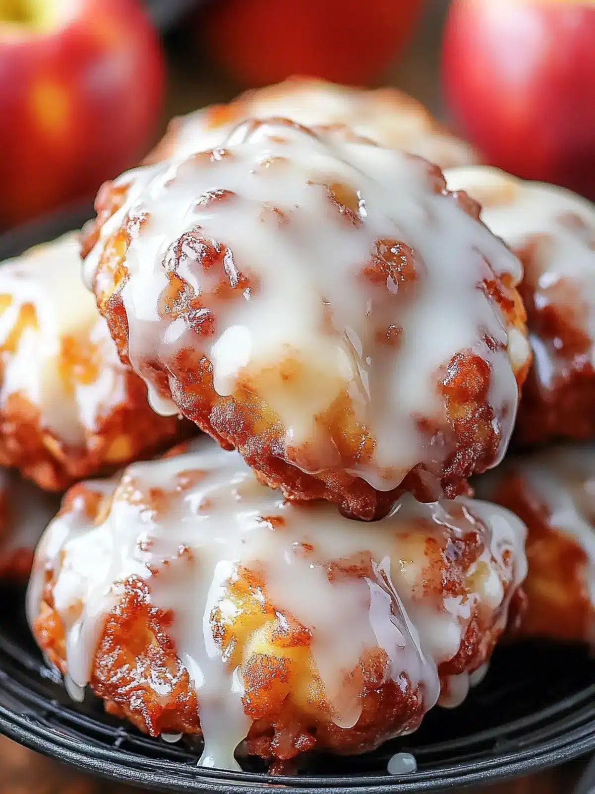 Delicious Soft Cinnamon Apple Fritters with Sweet Vanilla Glaze 5 Delicious Soft Cinnamon Apple Fritters with Vanilla Glaze