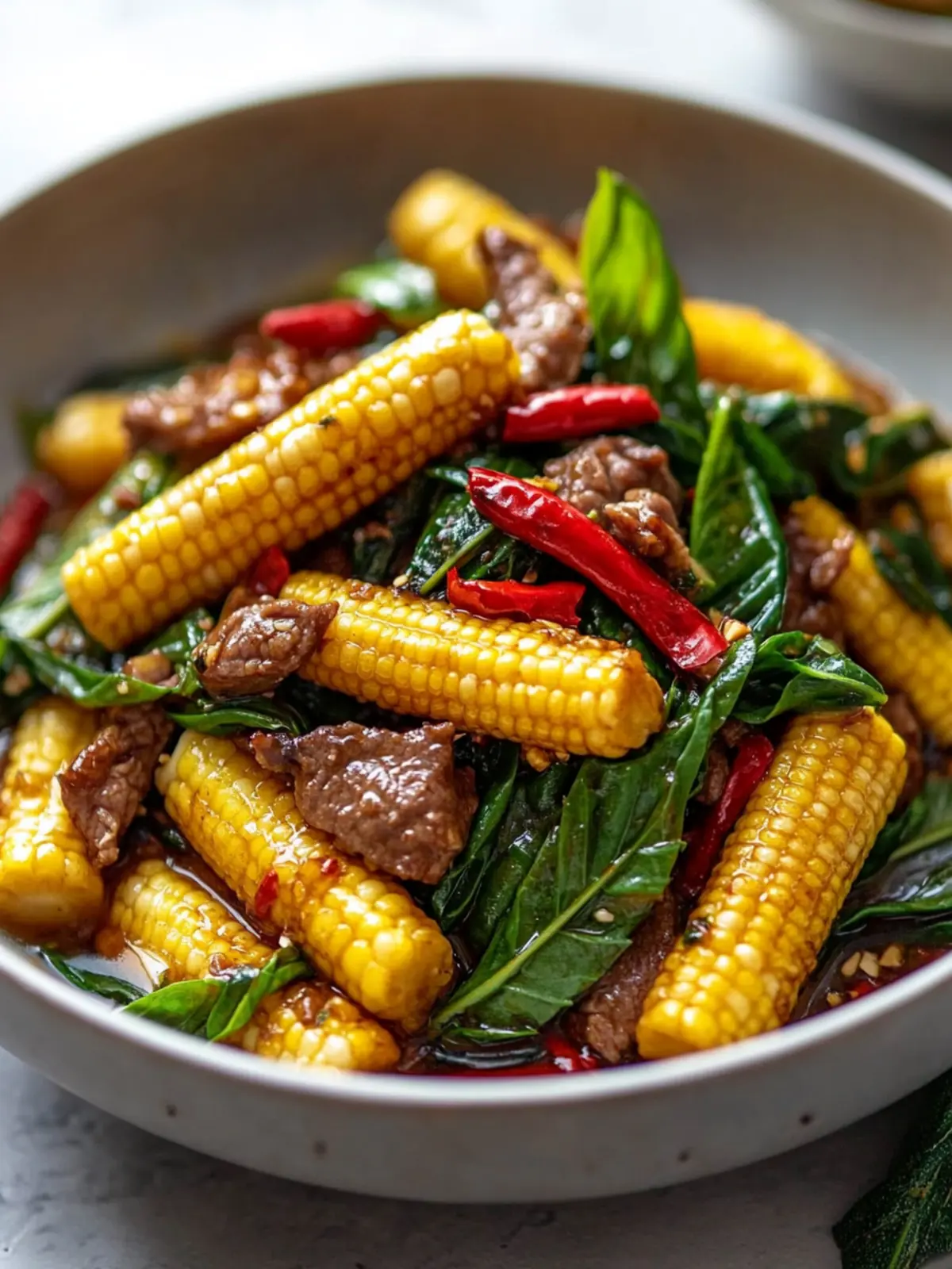 Savor the Flavor: Delicious Thai Basil Stir Fried Baby Corn with Beef Recipe 3 Delicious Thai Basil Stir Fried Baby Corn with Beef Recipe