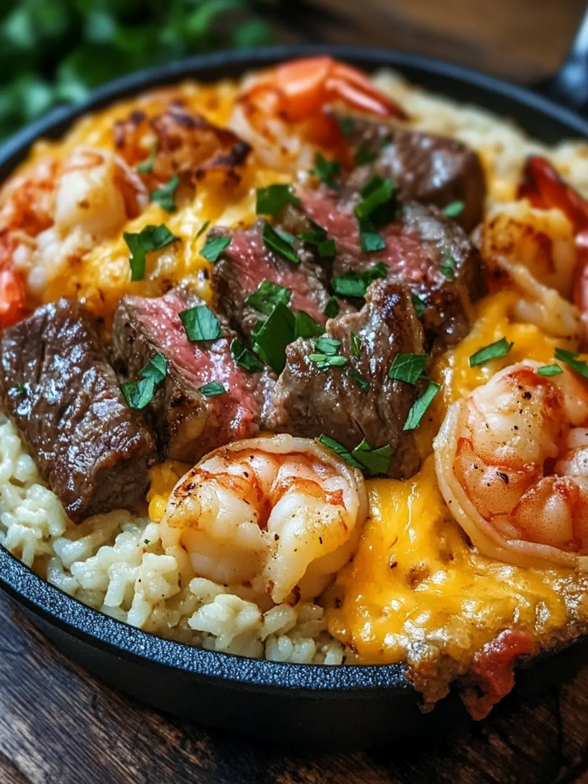 Cheesy Steak & Shrimp Skillet Bowl – Dinner in Under 30 Minutes 2 Cheesy Steak & Shrimp Skillet Bowl