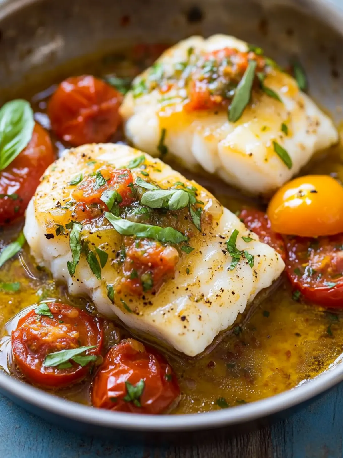 How to Make Pan-Seared Cod with Tomato Basil Sauce Fast 2 How to Make Pan-Seared Cod with Tomato Basil Sauce