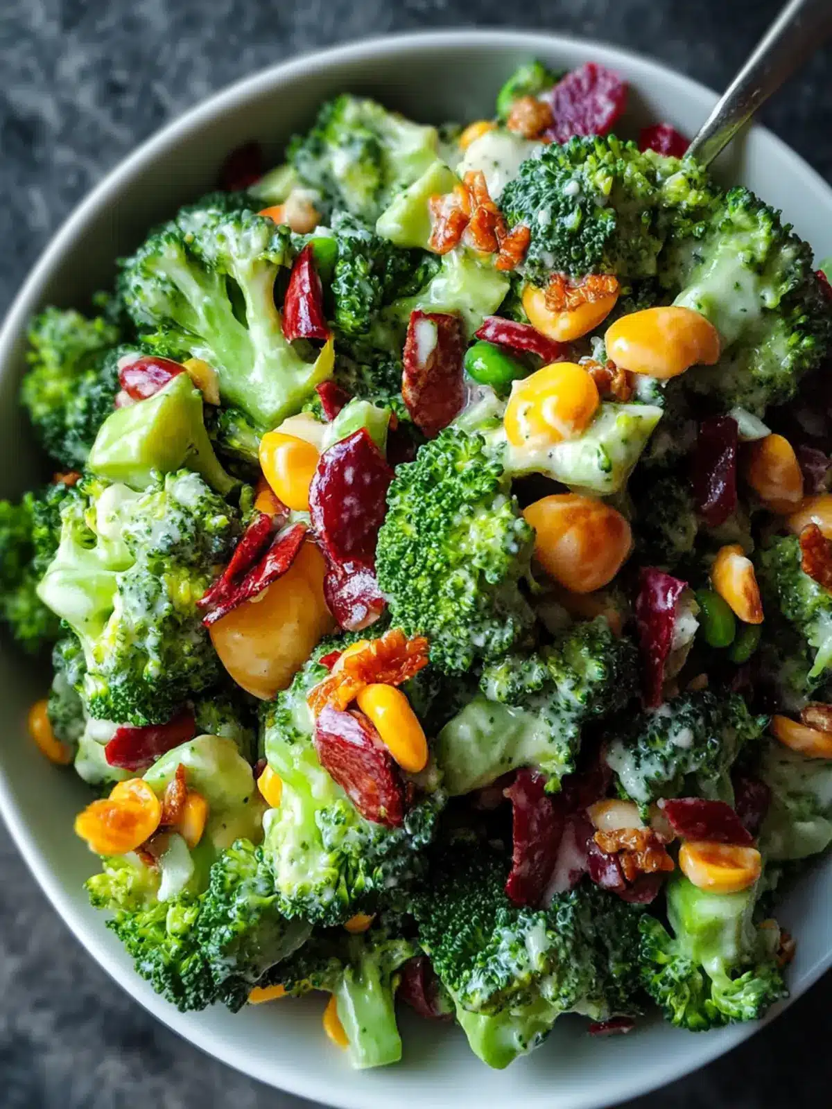 Delicious Broccoli Salad with Bacon & Cranberries in 10 Minutes 3 Broccoli Salad