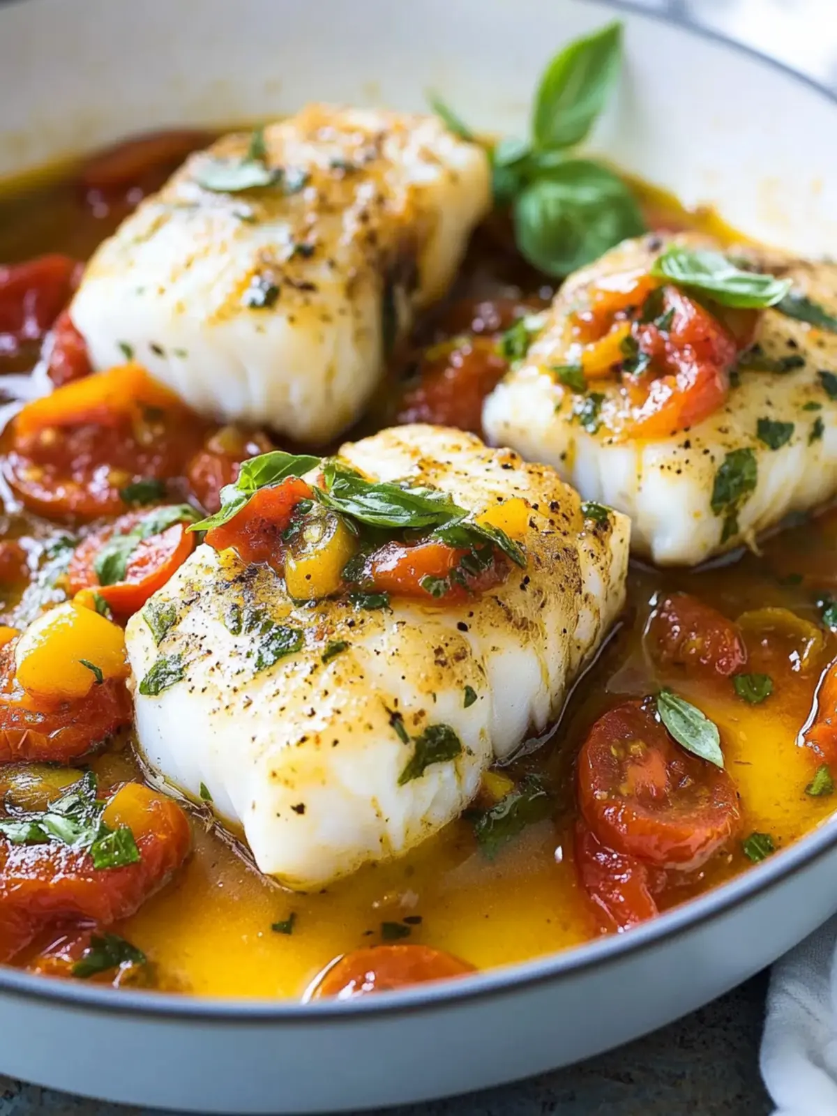 How to Make Pan-Seared Cod with Tomato Basil Sauce Fast 4 How to Make Pan-Seared Cod with Tomato Basil Sauce