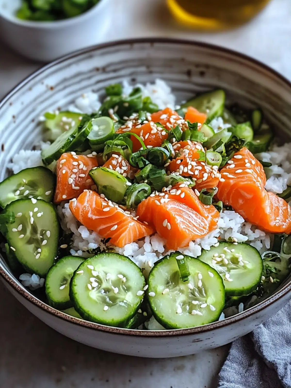 Crispy Rice Salad with Salmon and Cucumber for a Fresh Twist 4 Crispy Rice Salad with Salmon and Cucumber