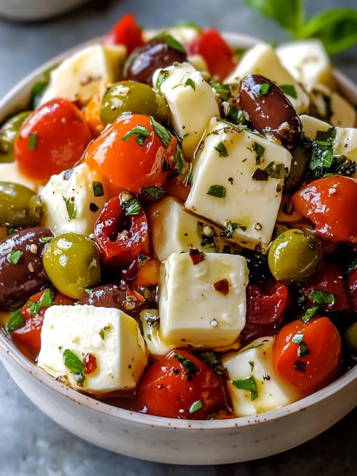 Zesty Marinated Cheese Antipasto Salad with Mozzarella Magic 5 Marinated Cheese Antipasto Salad with Mozzarella and Garlic